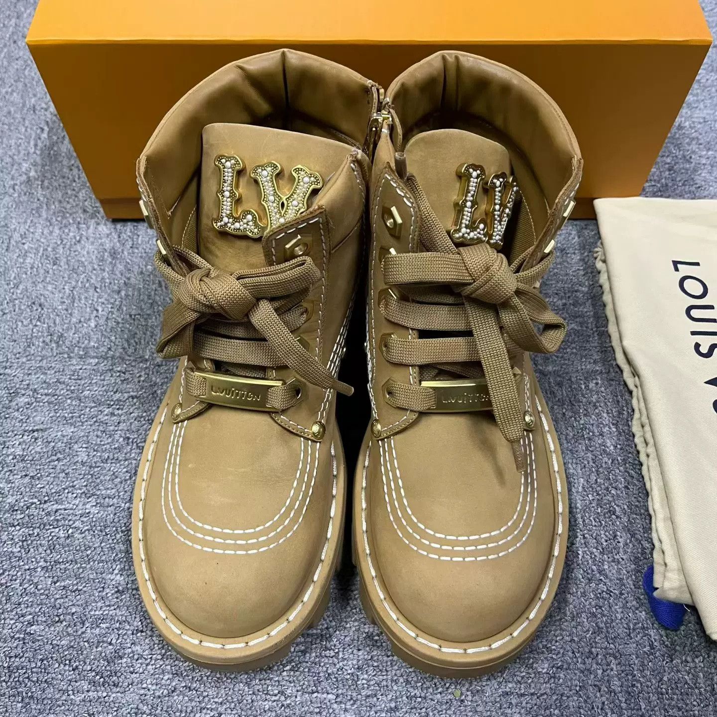 Louis Vuitton Louis Vuitton 2024 Brown Lace-Up Boots Size US 6.5 / EU 39-40 - 3 Thumbnail