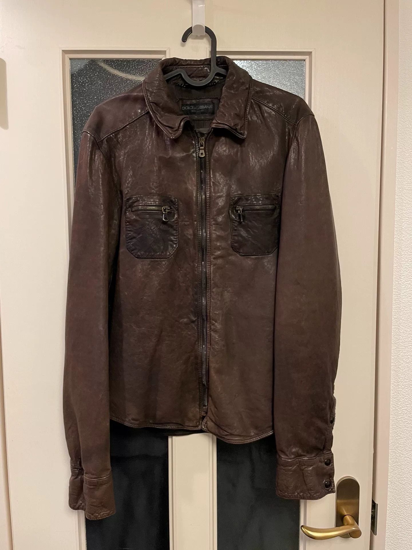 Dolce & Gabbana Dolce&Gabbana Calf Leather Jacket Size L / US 10 / IT 46 - 1 Thumbnail