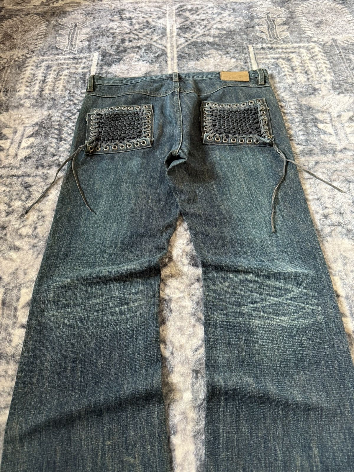 L7 Real Hip L7 Real Hip Leather Lace-up Braided Pocket Flared Jeans Size US 32 / EU 48 - 5 Thumbnail