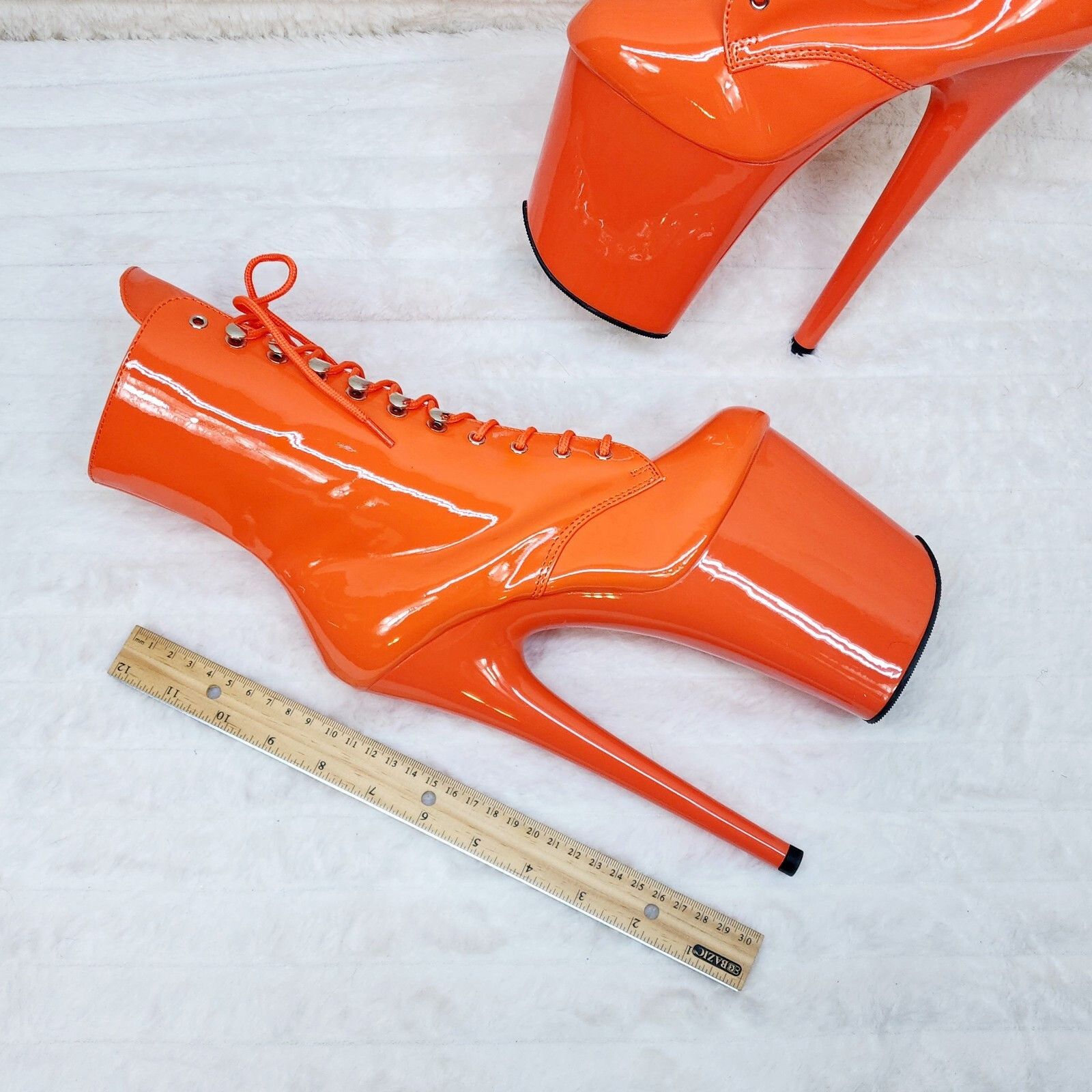 Other Flamingo 1020 Orange Patent 8" Heel Platform Ankle Boots US Size US 9 / IT 39 - 6 Thumbnail