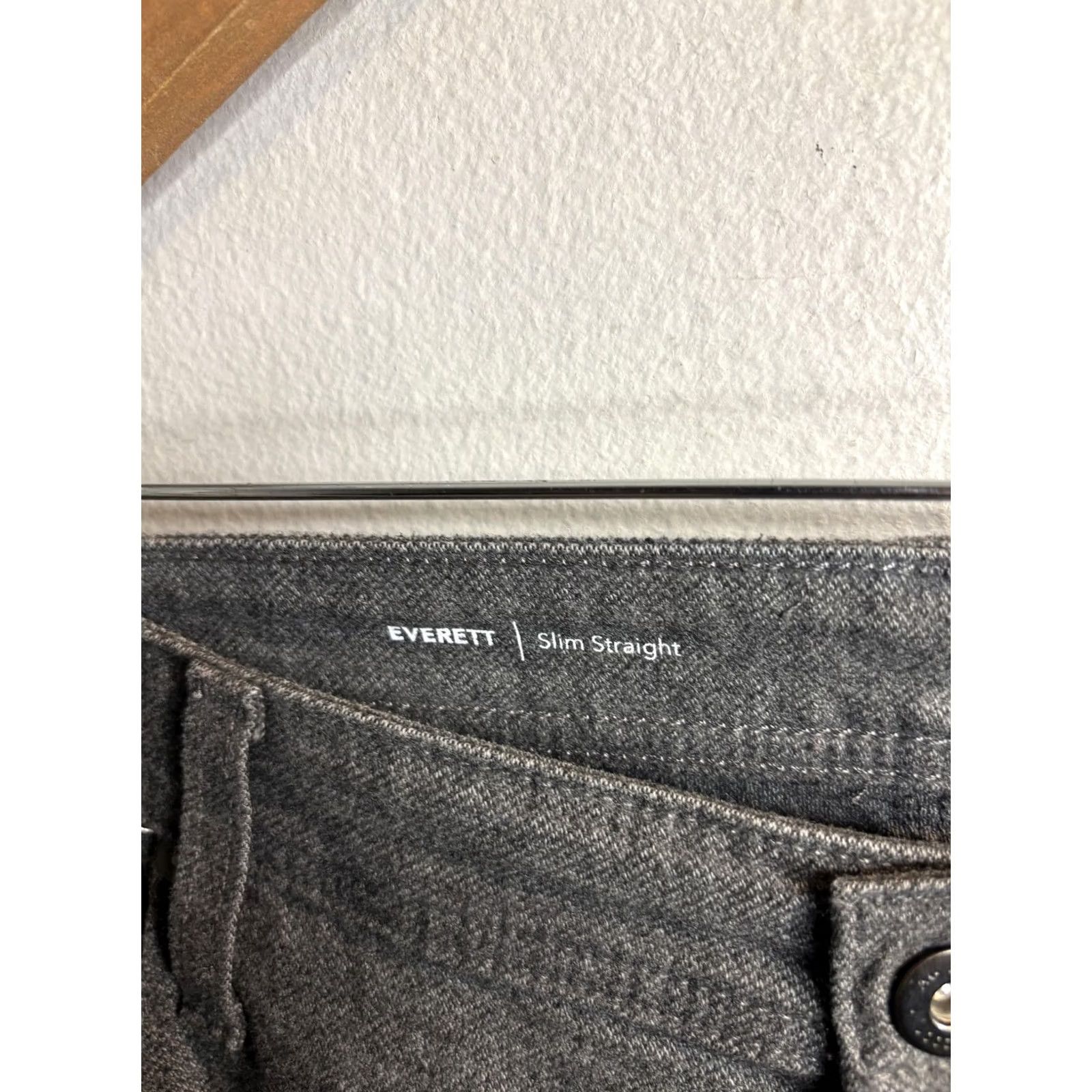 Denime AG Everett Jeans Mens 37x35 Gray Charcoal Slim Straight Mid Rise Denim 5 Pocket Size US 37 - 4 Thumbnail