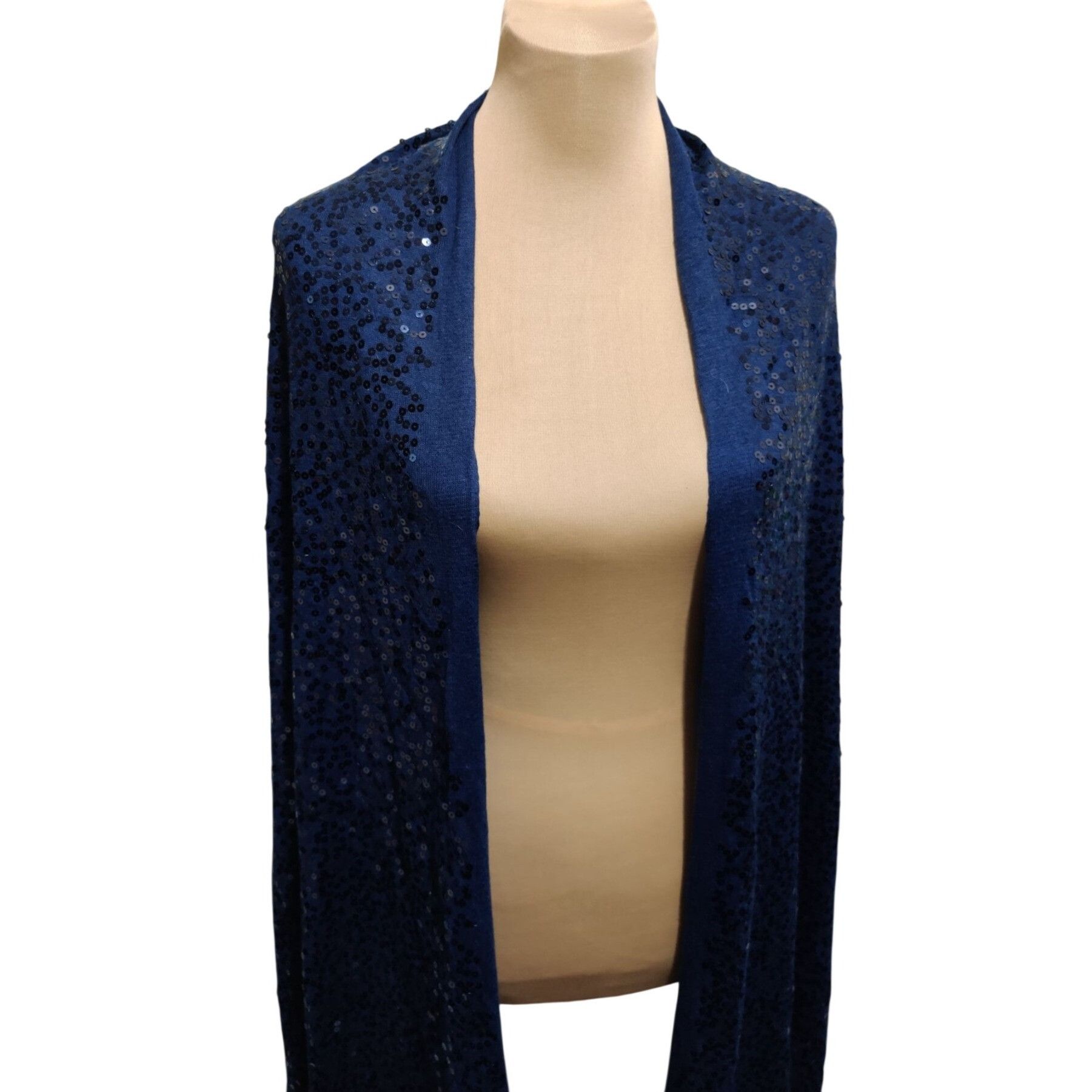 Other IMAN Navy Blue Sequin Knit Shawl Wrap Scarf Sparkle Formal E Size ONE SIZE - 5 Thumbnail
