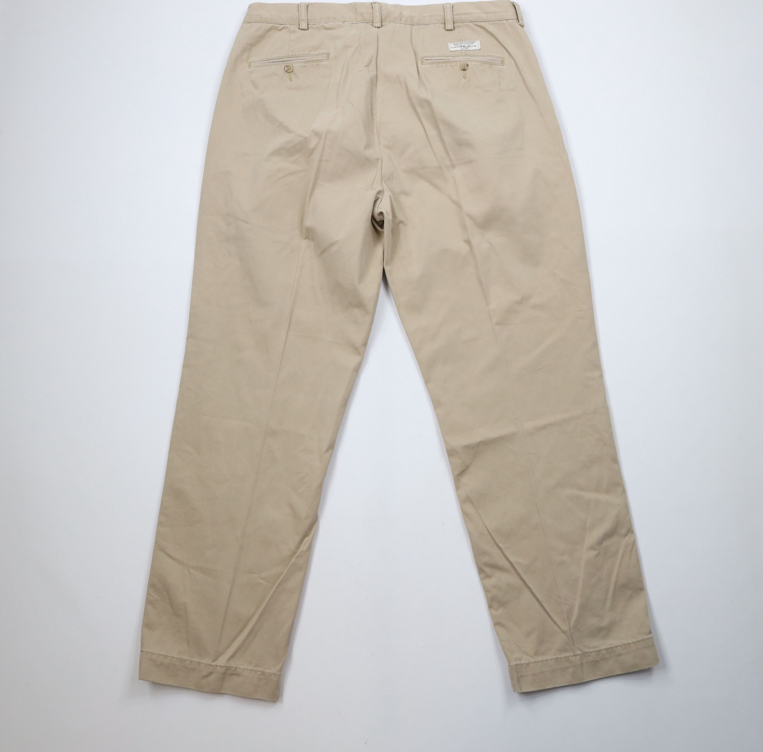 Ralph Lauren × Vintage Vintage 90s Ralph Lauren Wide Leg Chino Pants Khaki Cotton Size US 38 / EU 54 - 9 Thumbnail