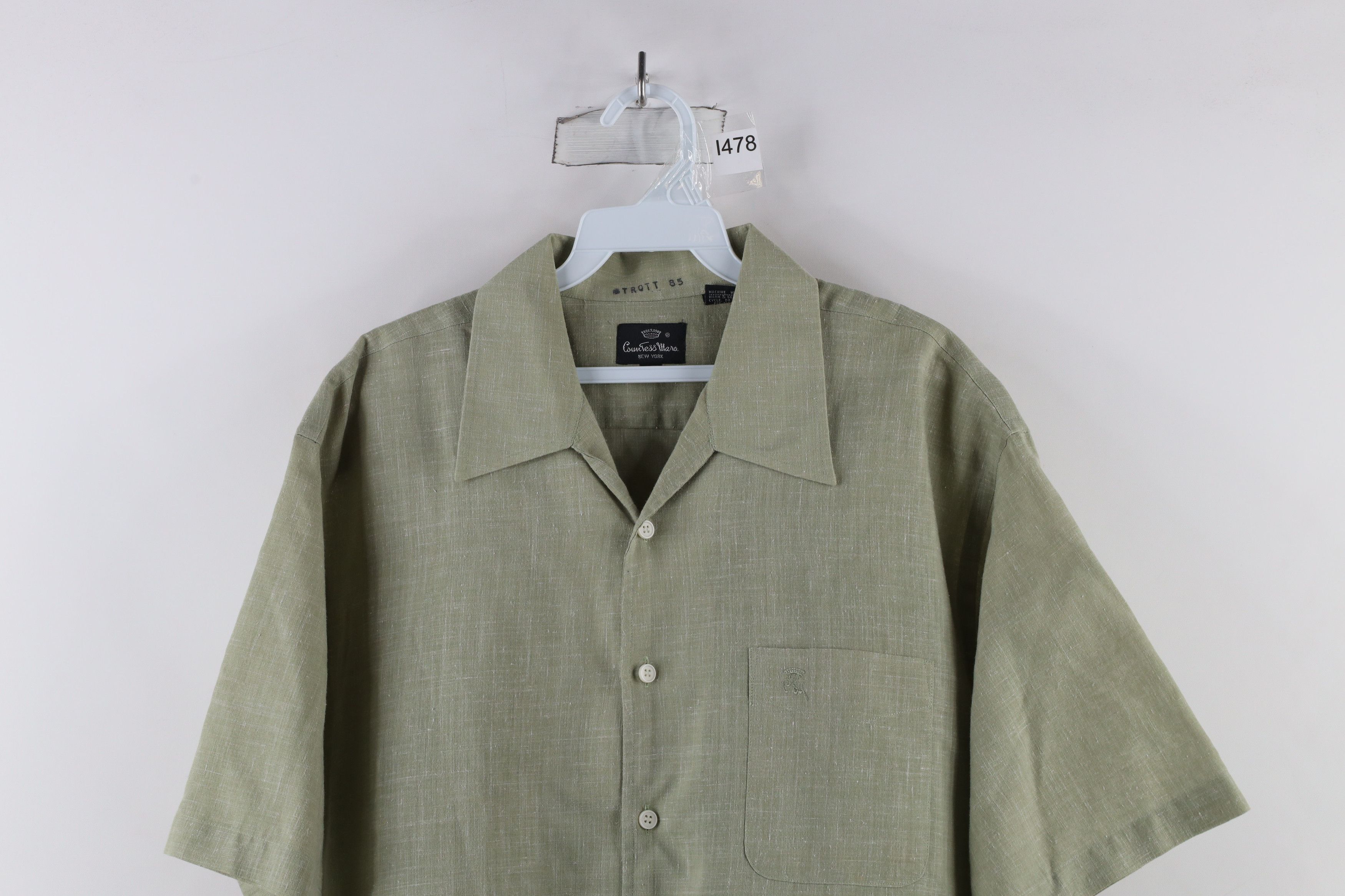 Vintage Vintage 60s 70s Streetwear Camp Collar Button Shirt Green Size US L / EU 52-54 / 3 - 2 Thumbnail
