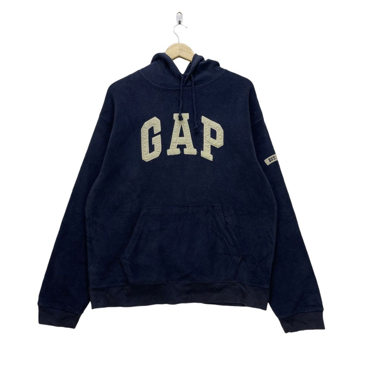 Gap × Vintage 💥Vintage Gap Spellout Hooded Pullover Jacket Size US L / EU 52-54 / 3 - 1 Thumbnail
