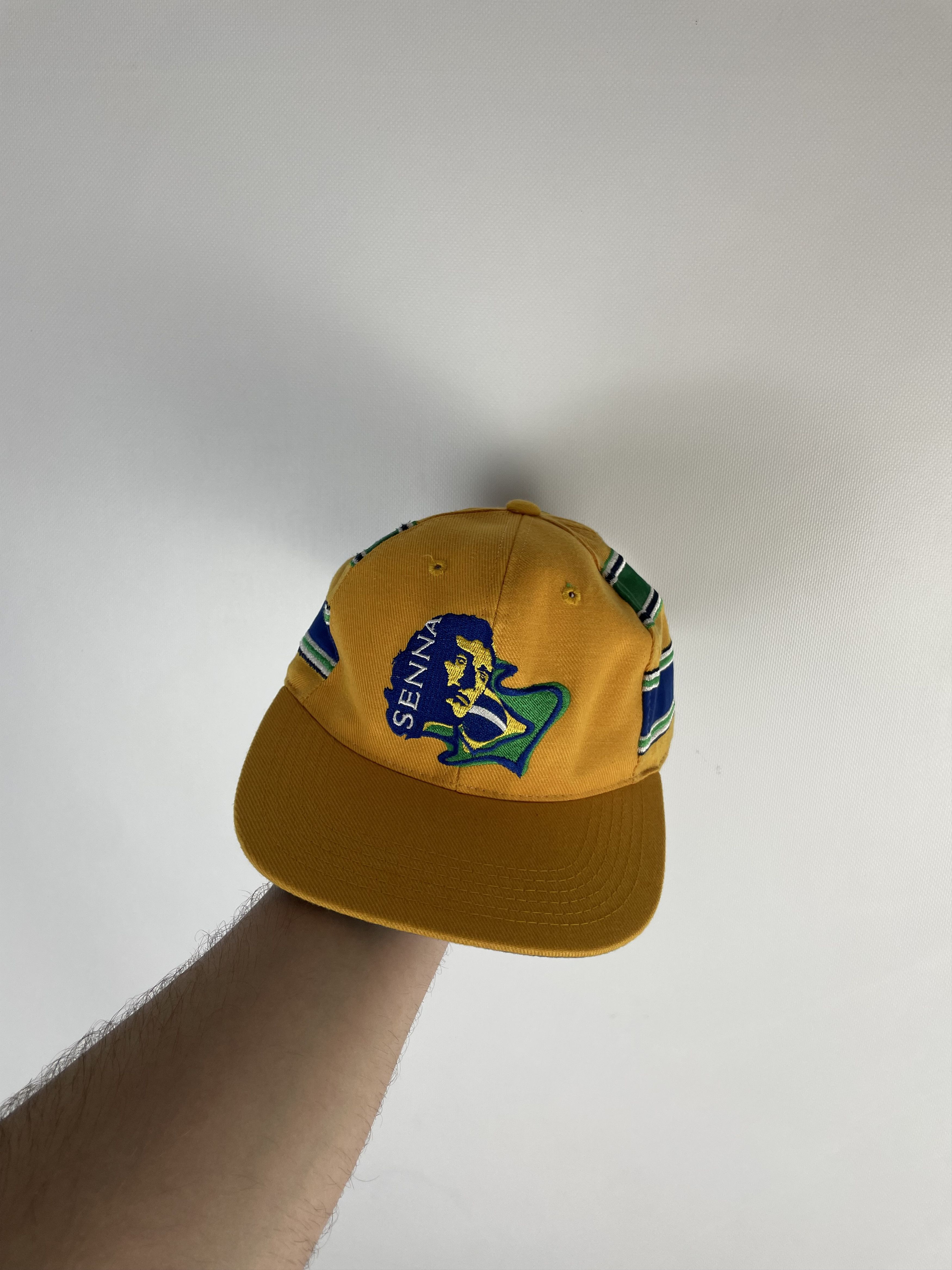 Vintage 80s Vintage Ayrton Senna F1 Lotus Racing Team Embroidery Cap Size ONE SIZE - 1 Thumbnail