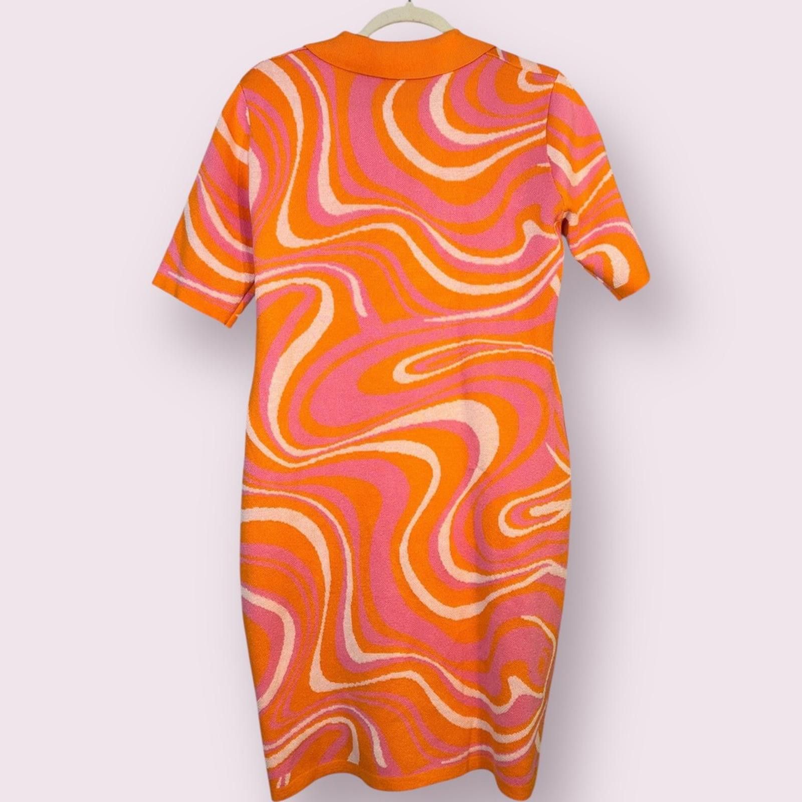 Designer Nina Leonard Knit Dress with Swirl Pattern Size M / US 6-8 / IT 42-44 - 2 Thumbnail