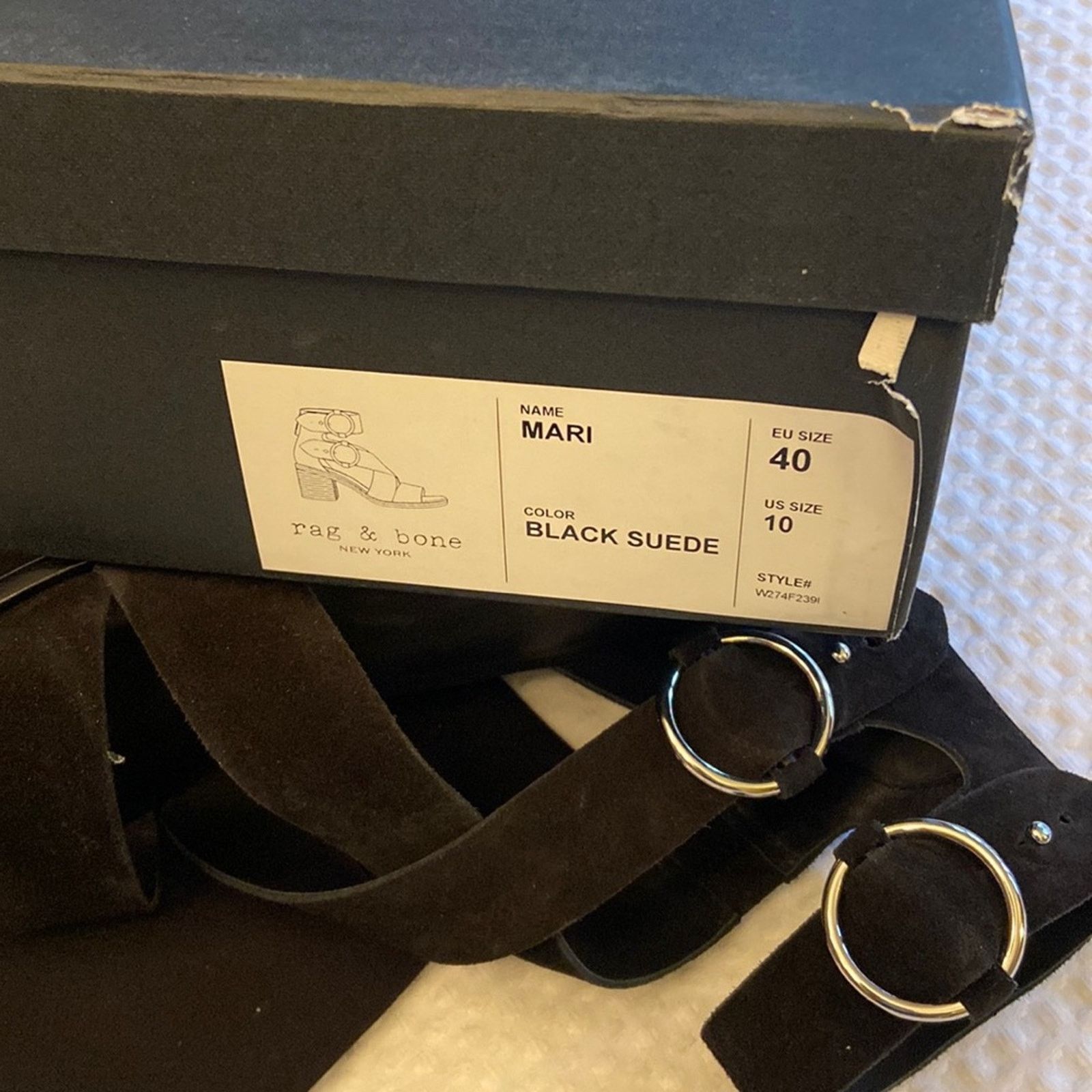 Rag & Bone NEW! rag & bone MARI Black Suede Block Heels Sandals 41/11 Size US 11 / IT 41 - 11 Thumbnail