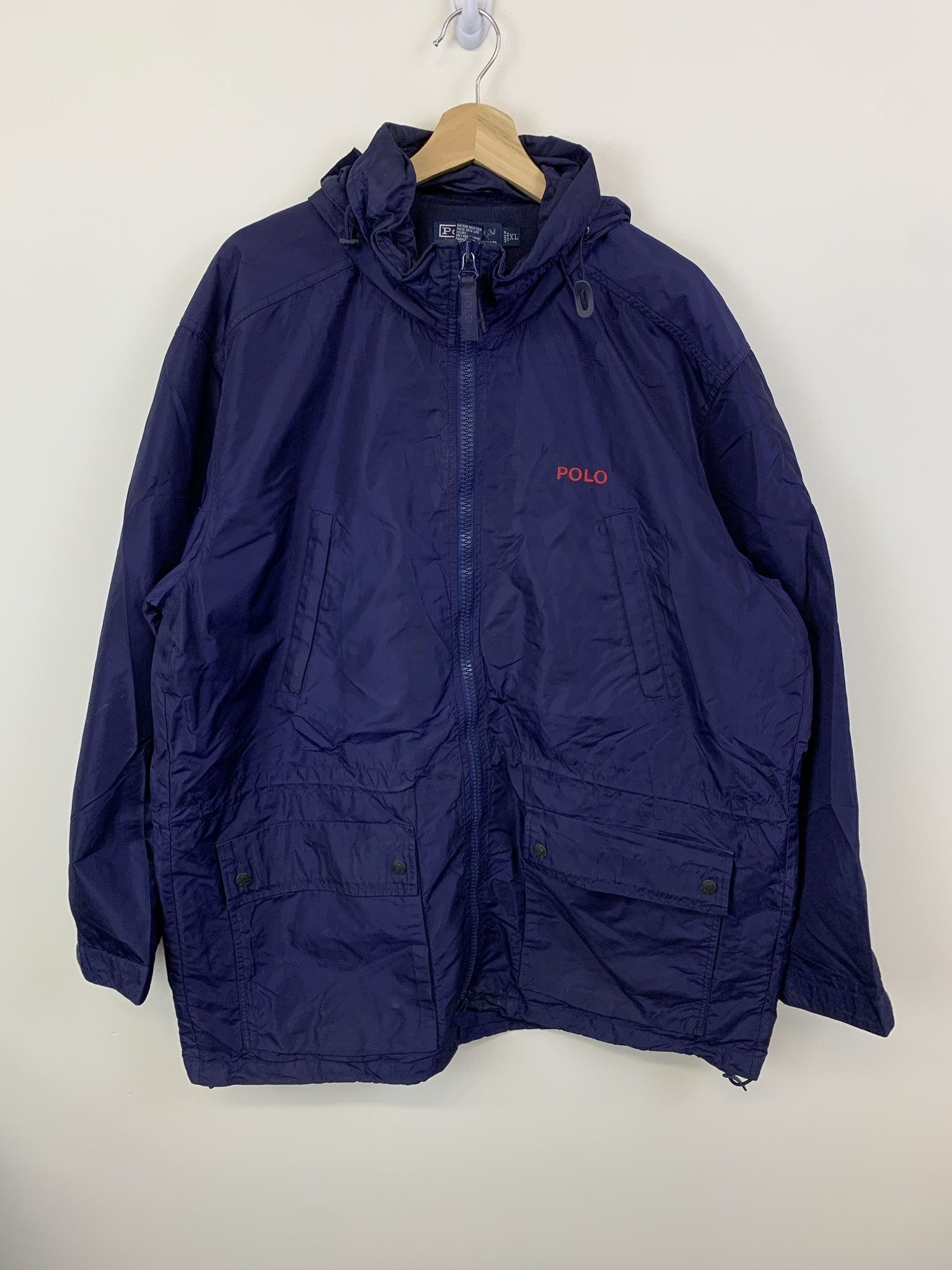 Polo Ralph Lauren Vintage 1990s Polo Ralph Lauren Navy Windbreaker Jacket Size XL Size US XL / EU 56 / 4 - 1 Thumbnail