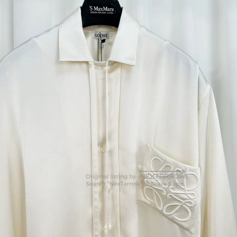 Loewe Loewe Embroidered logo pocket silk shirt Size XS / US 0-2 / IT 36-38 - 3 Thumbnail