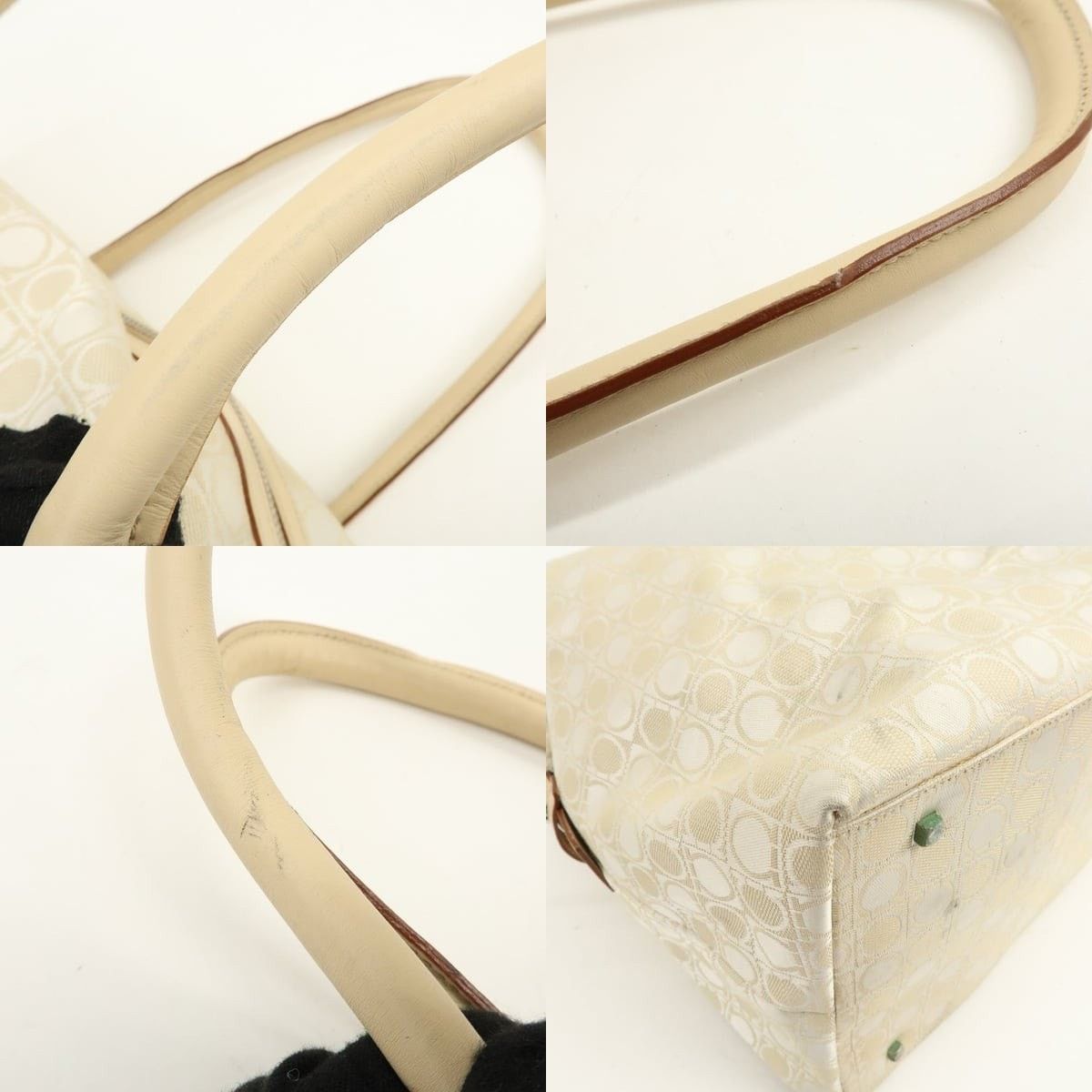 Salvatore Ferragamo Ferragamo Gancini Canvas Tote Beige Size ONE SIZE - 4 Thumbnail