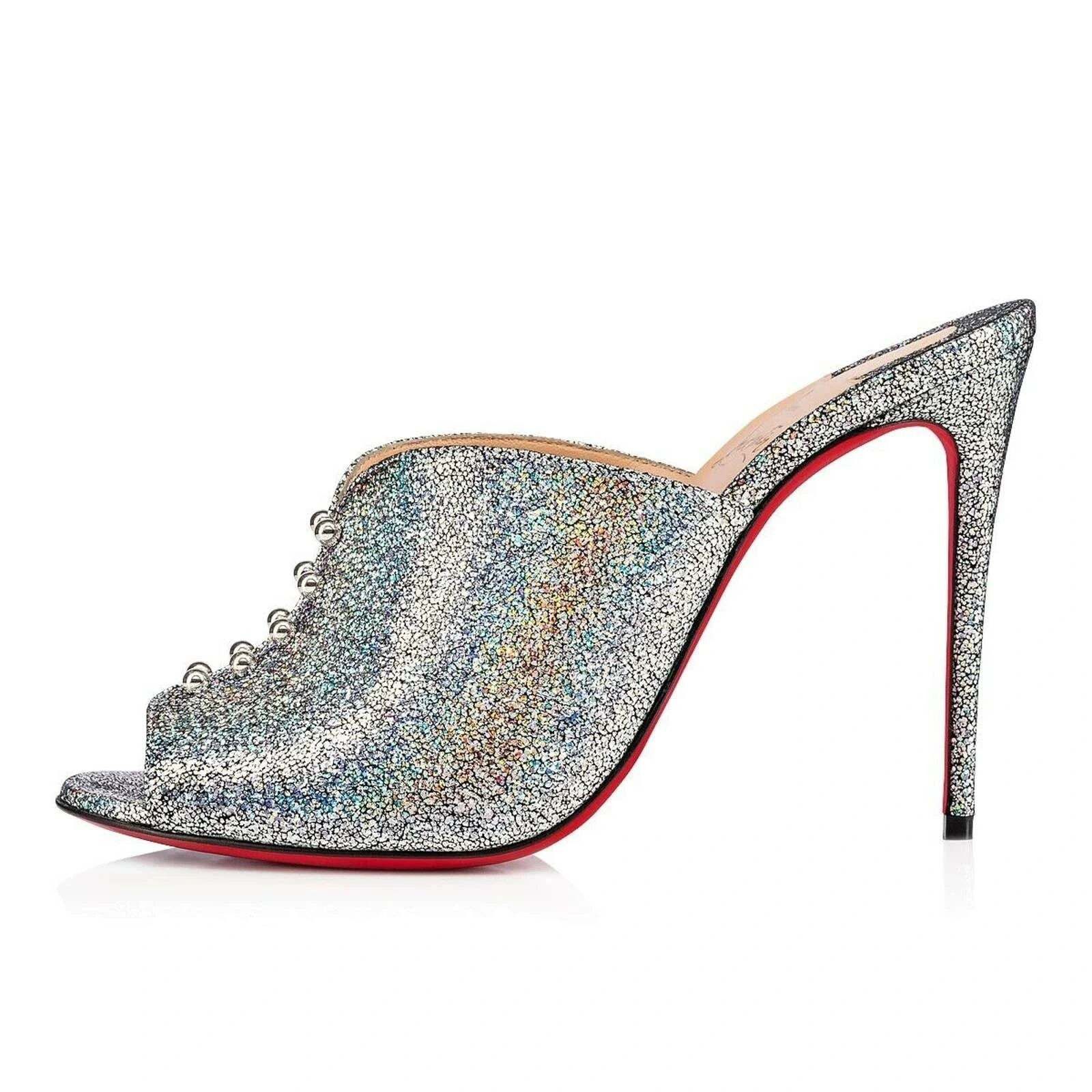 Christian Louboutin Christian Louboutin Predumule 100 Silver Nappa Mica Size US 6.5 / IT 36.5 - 3 Thumbnail
