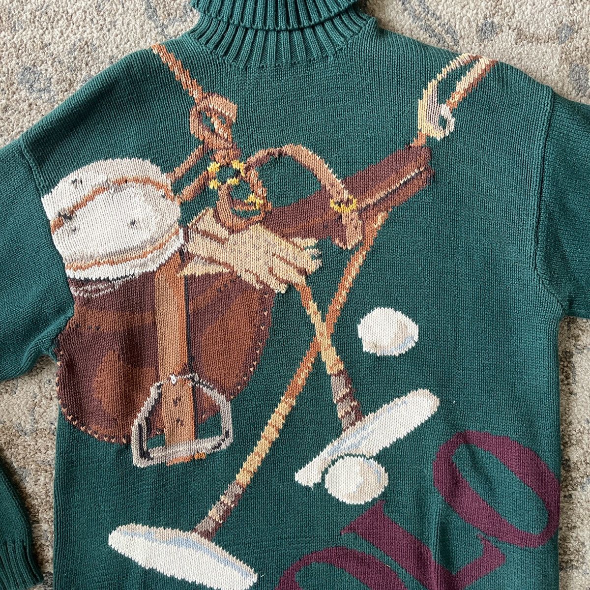 Polo Ralph Lauren × Ralph Lauren × Vintage Vintage Polo Ralph Lauren Equestrian Sweater Size US M / EU 48-50 / 2 - 2 Thumbnail