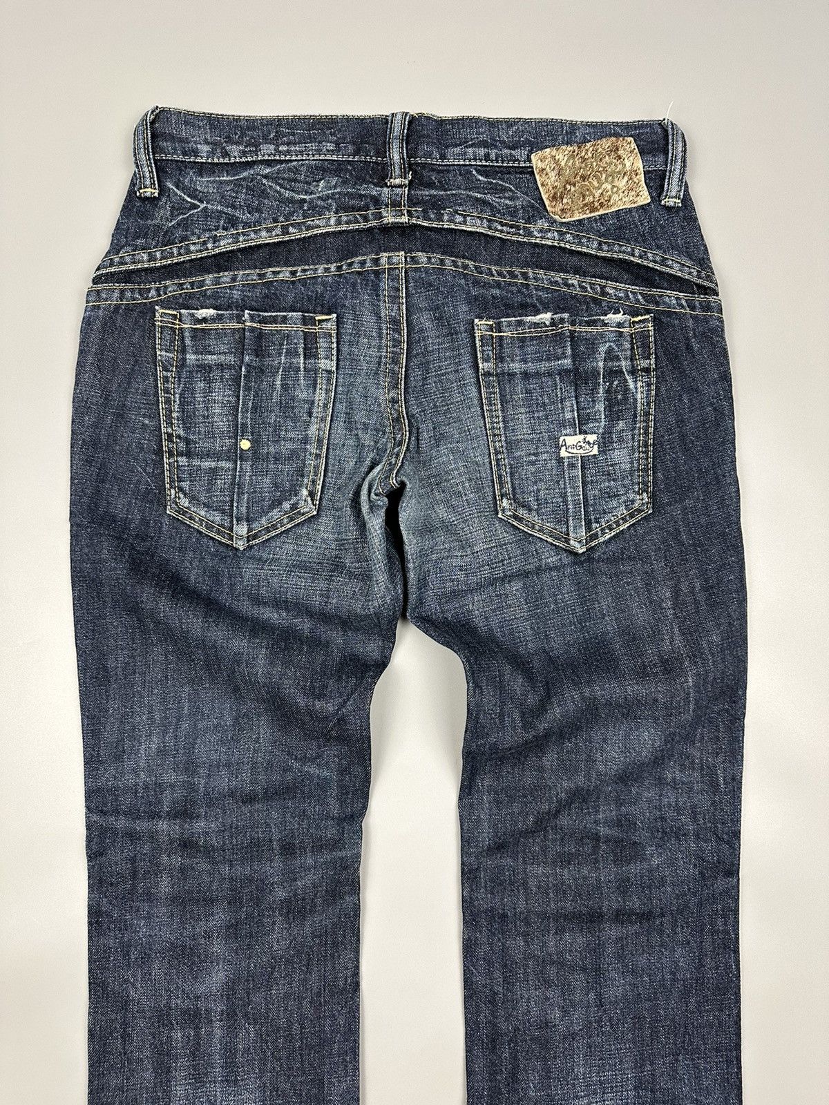If Six Was Nine × Le Grande Bleu (L.G.B.) Vintage Special Antgauge Fourmimesure Distressed Denim Size US 31 - 6 Thumbnail