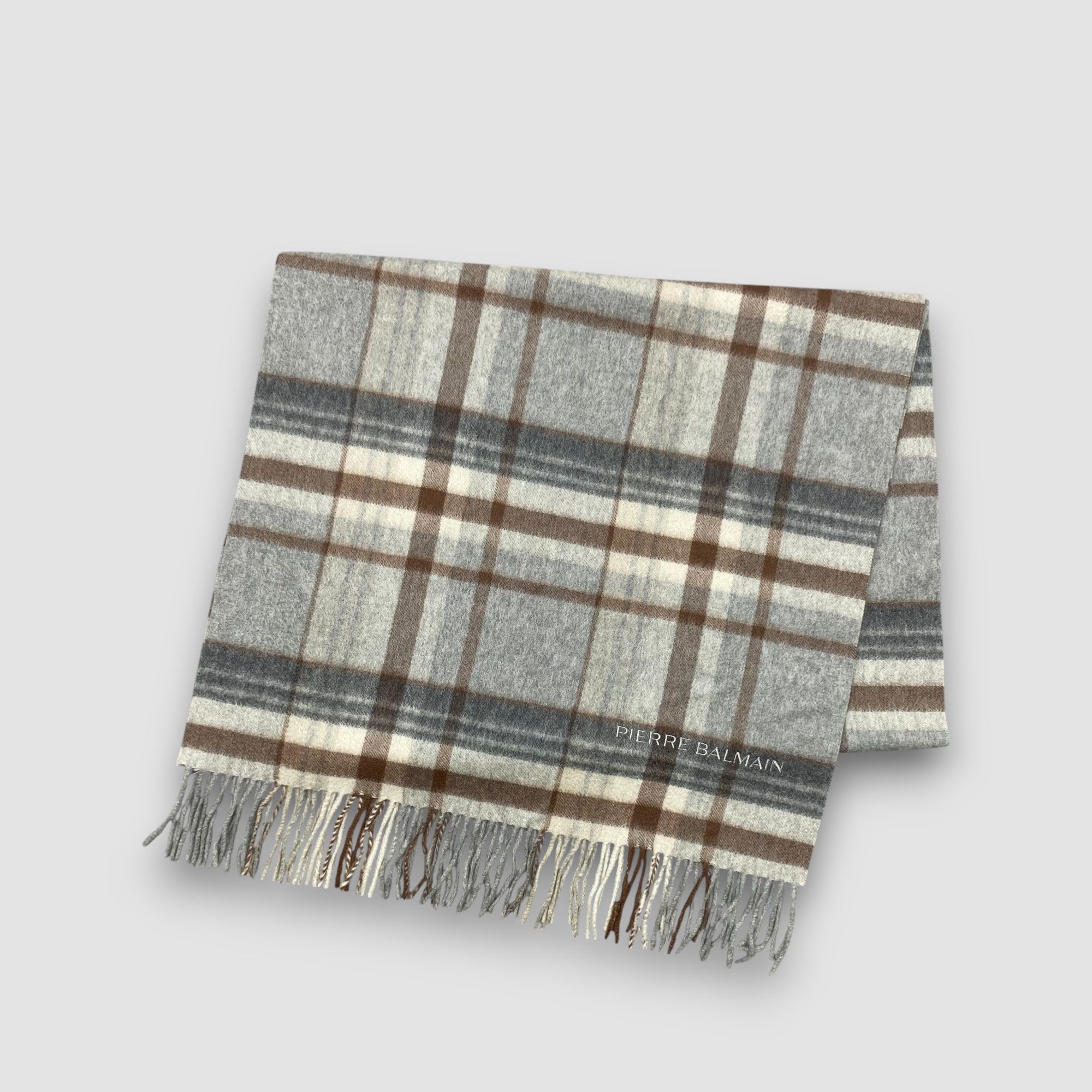 Pierre Balmain Vintage Pierre Balmain Scarf Muffler Wool Plaid Scarves Size ONE SIZE - 2 Thumbnail