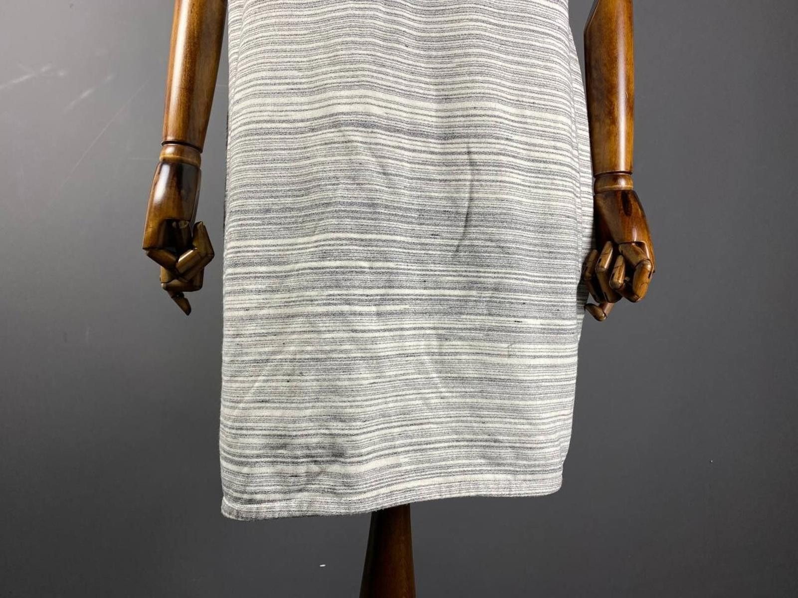 Designer Toast Gray Stripe Relaxed Sweater Midi Dress Size 10 Size XS / US 0-2 / IT 36-38 - 2 Thumbnail