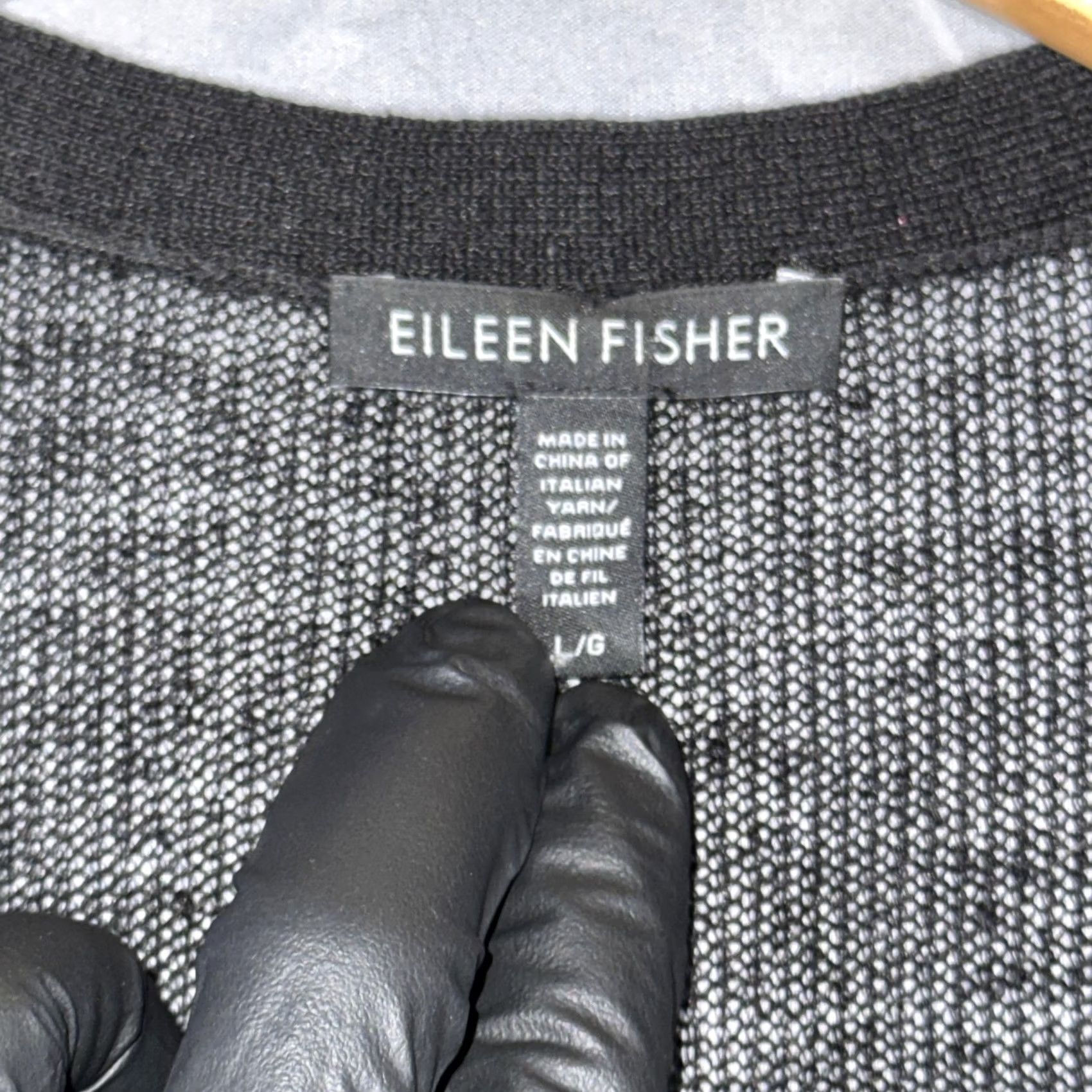 Eileen Fisher Eileen Fisher Cardigan Womens Large Gray Sheer Knit V Neck Button Long Sleeve Lightweight Knit Size L / US 10 / IT 46 - 3 Thumbnail