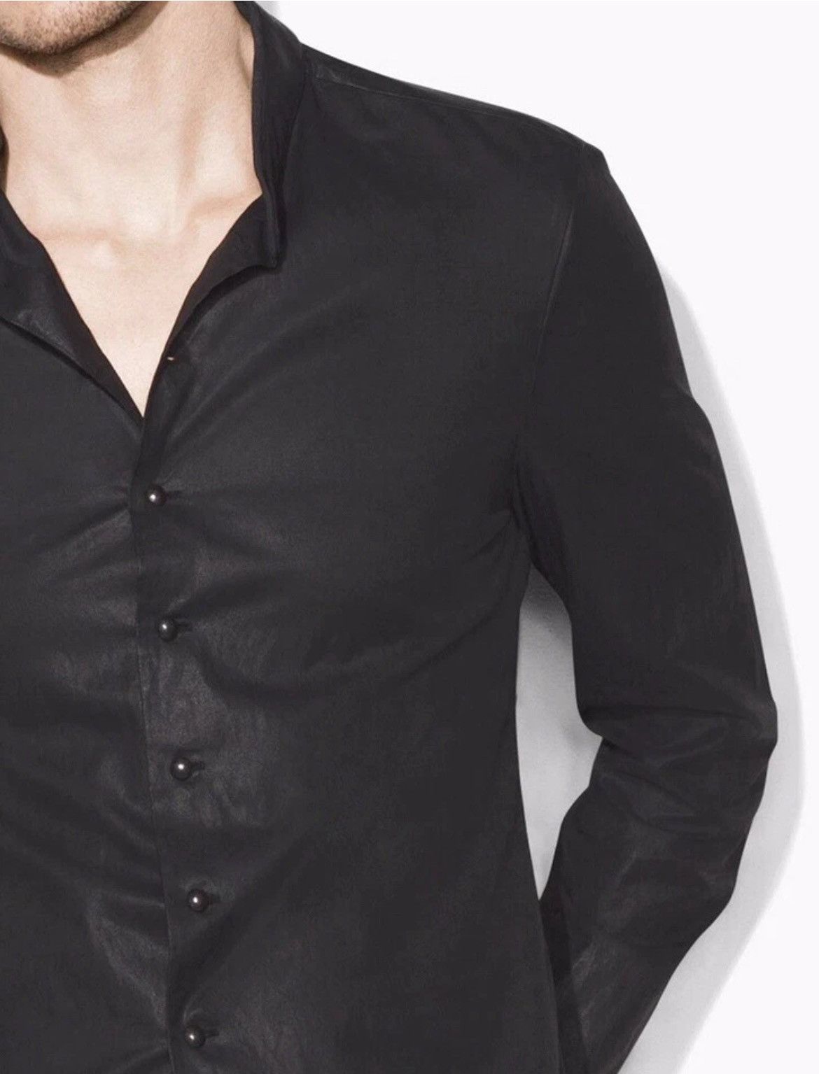 John Varvatos coated stand collar SHIRT Size medium. Size US M / EU 48-50 / 2 - 2 Thumbnail