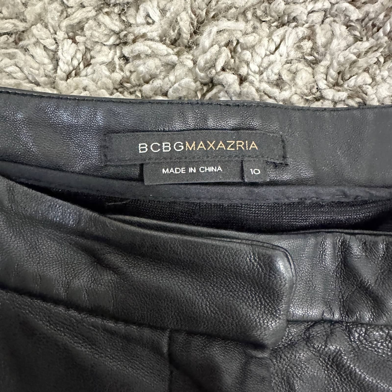 Other BCBGMaxAzria Black Leather Pants 10 Moto Biker Y2K Size 32" / US 10 / IT 46 - 5 Thumbnail