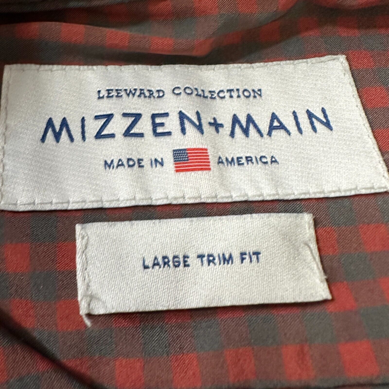 Mizzen+Main Mizzen + Main Shirt Mens Large Red Black Buffalo Button Up Size US L / EU 52-54 / 3 - 6 Thumbnail