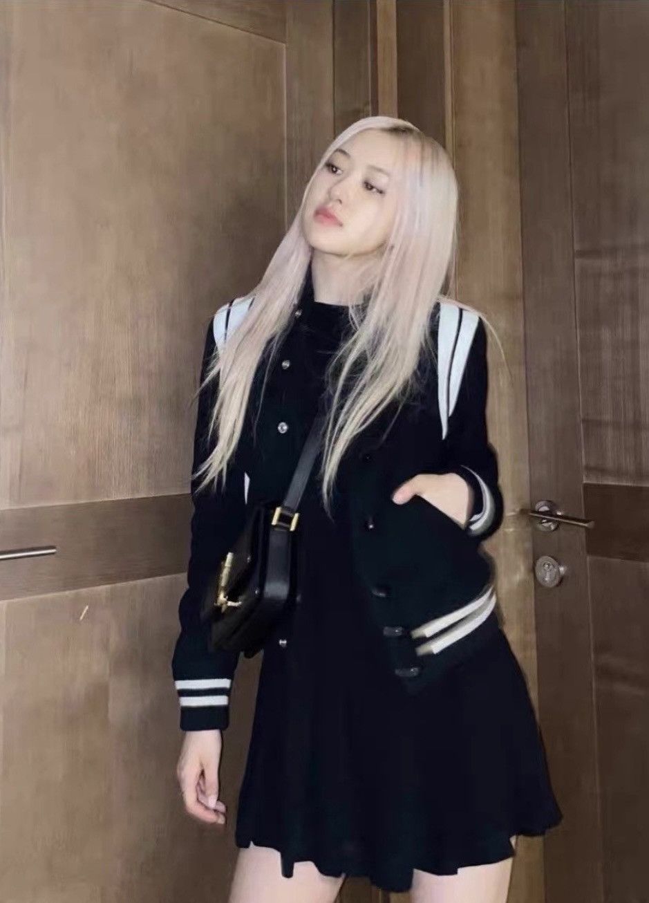 Saint Laurent Paris Saint Laurent 2014 Black &White Wool Lambskin Varsity Jacket Size US L / EU 52-54 / 3 - 8 Thumbnail