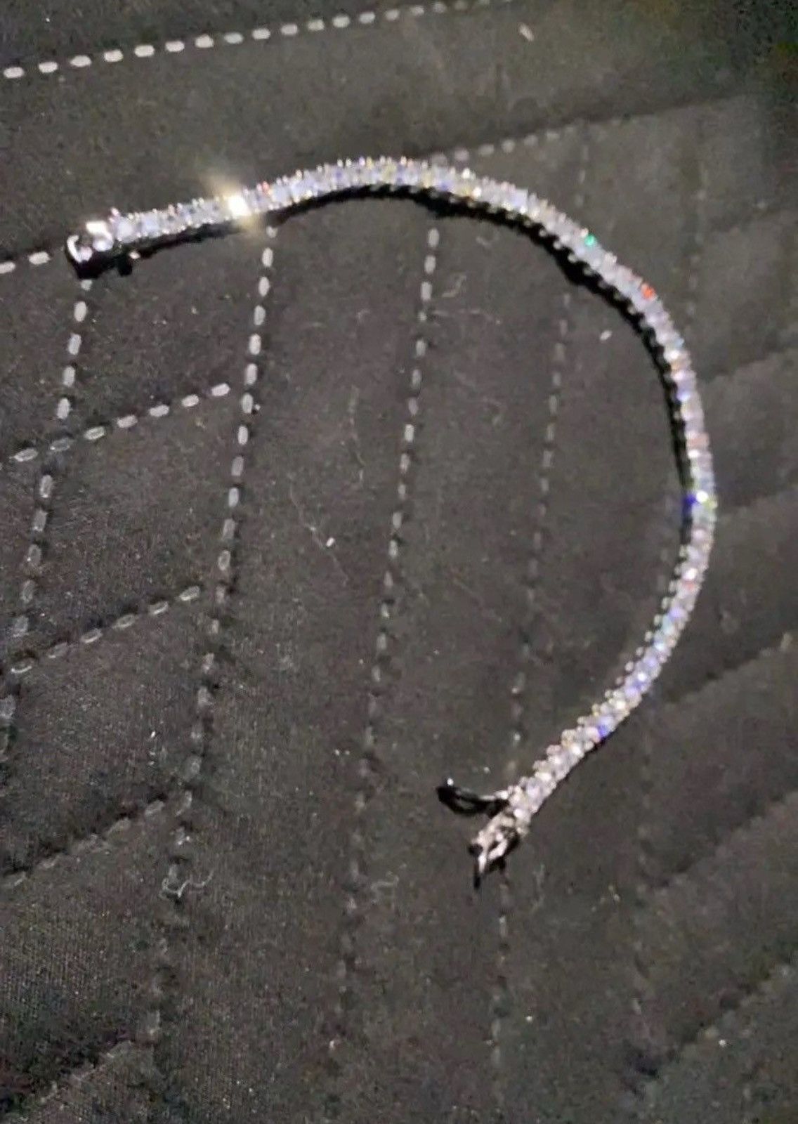 Other Silver Color 5 MM AAA Cubic Zirconia Tennis Chain Bracelet Size ONE SIZE - 3 Thumbnail