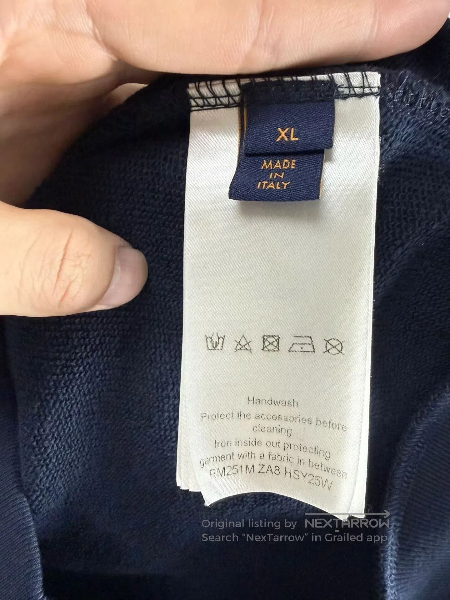 Louis Vuitton louis vuitton navy blue drawstring hoodie. Size XL / US 12-14 / IT 48-50 - 4 Thumbnail