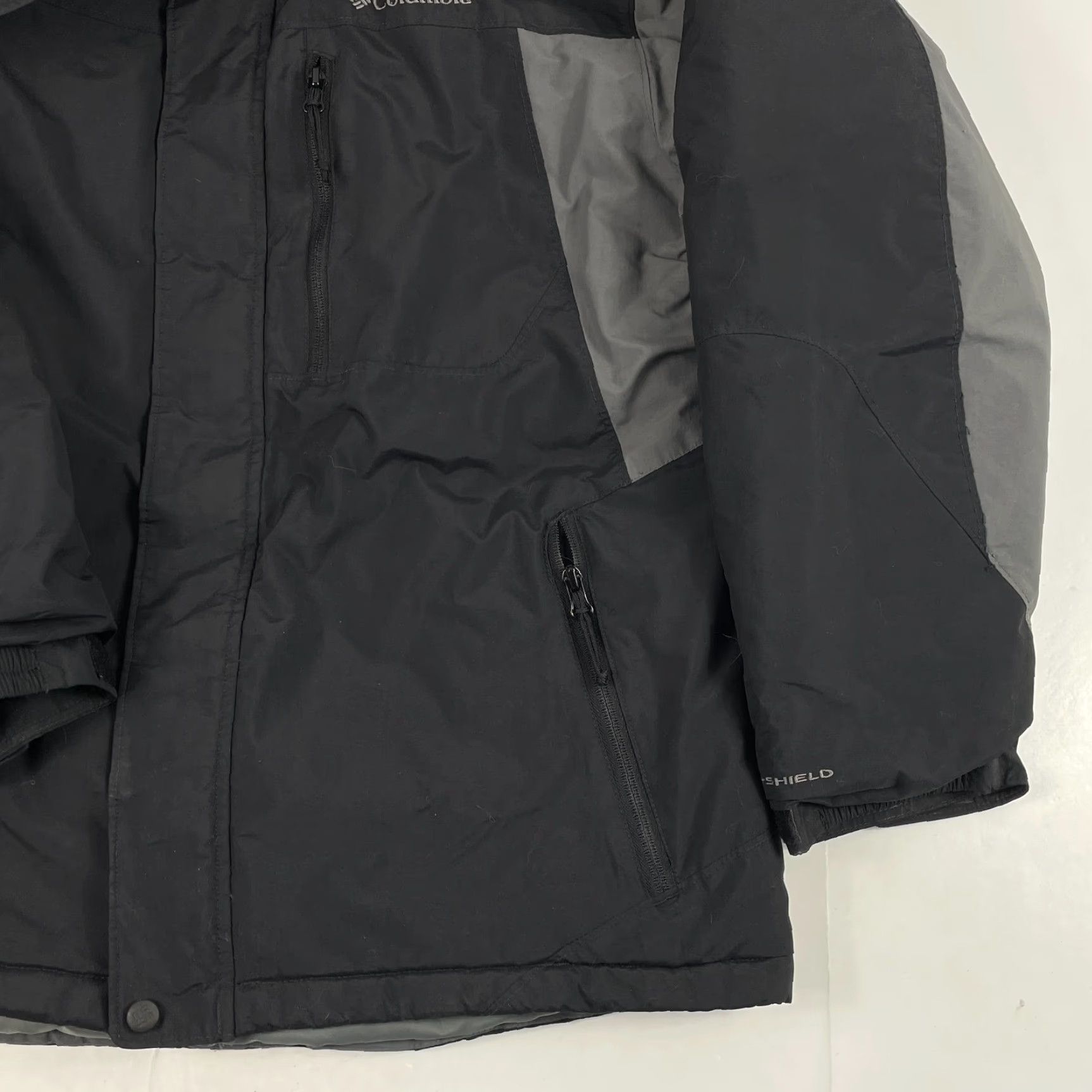 Vintage Columbia Jacket Mens Large Black Omni-Shield Waterproof Hooded Rain Coat Size US L / EU 52-54 / 3 - 4 Thumbnail
