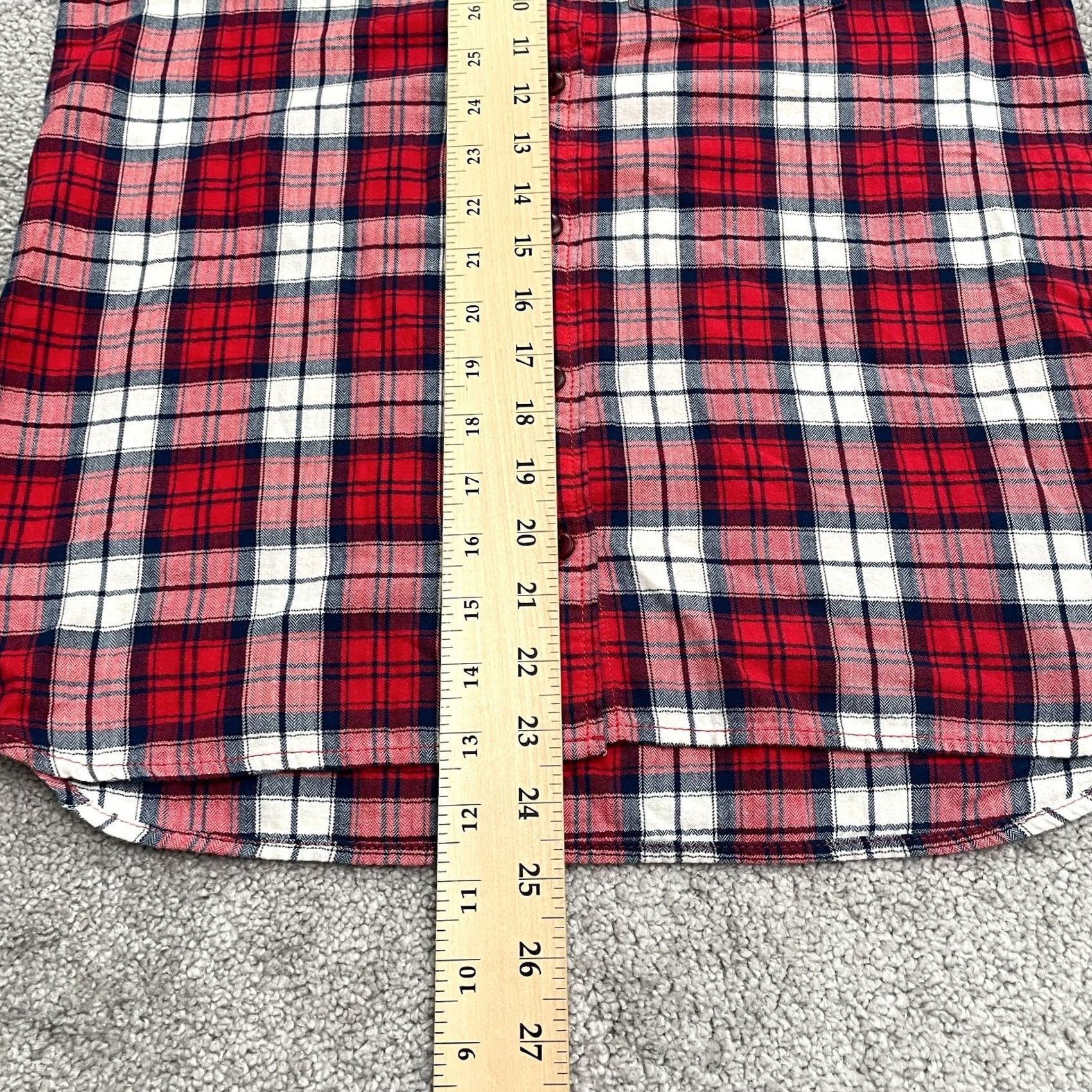 J.Crew J. Crew Shirt Womens 00 Red Plaid Flannel Button-Up Long Sleeve Cotton Casual Shirt Size XXS / US 00 / IT 34 - 6 Thumbnail