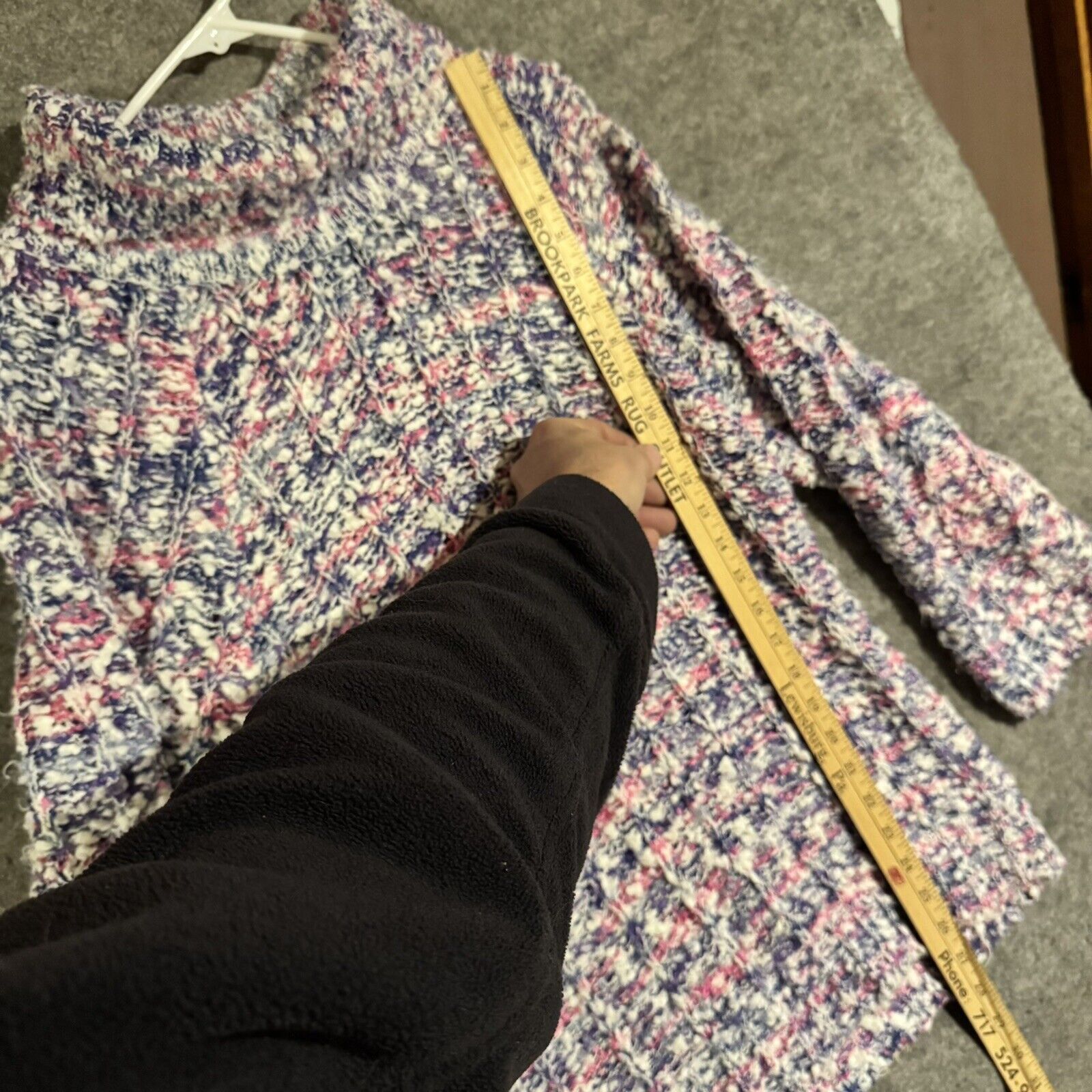 Gloria Vanderbilt Vintage 80s Sweater Womens L Popcorn Bouclé Knit Pastel Boho Size L / US 10 / IT 46 - 2 Thumbnail