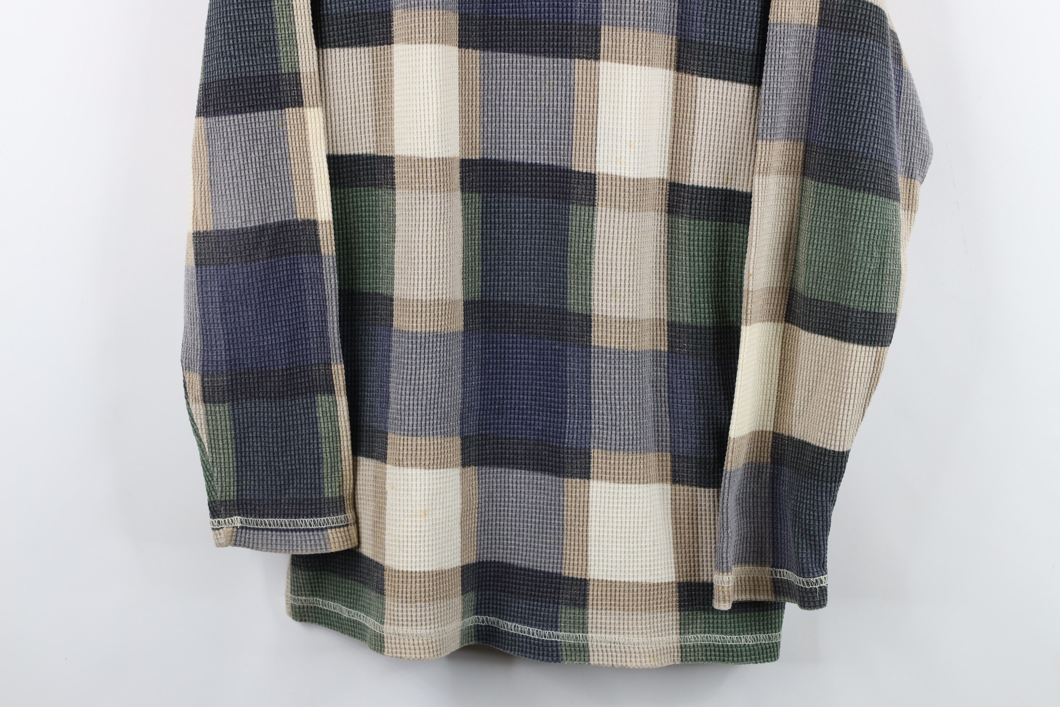 Vintage Vintage 90s IOU Waffle Knit Long Sleeve Henley T-Shirt USA Size US M / EU 48-50 / 2 - 3 Thumbnail