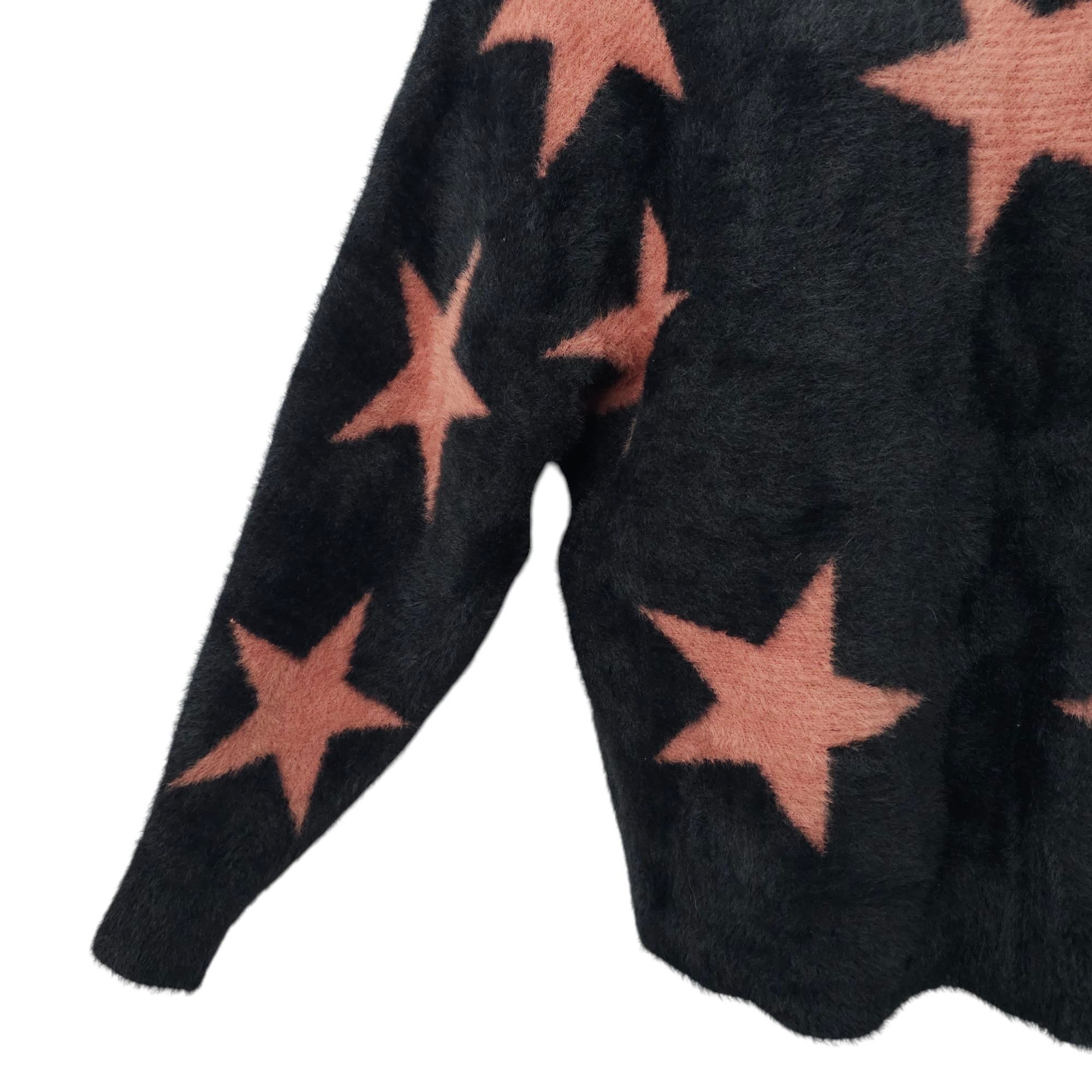 Other Philosophy Fuzzy Star Sweater Womens L Black Mauve Size L / US 10 / IT 46 - 9 Thumbnail