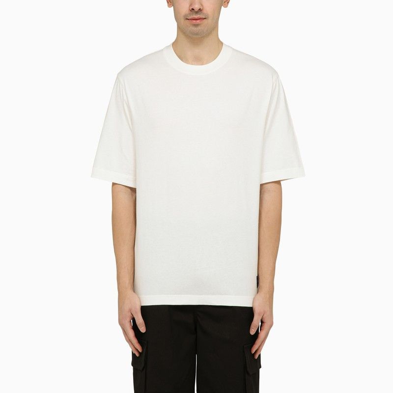 image of Burberry White Crewneck T-Shirt In Cotton, Men's (Size 2XL)