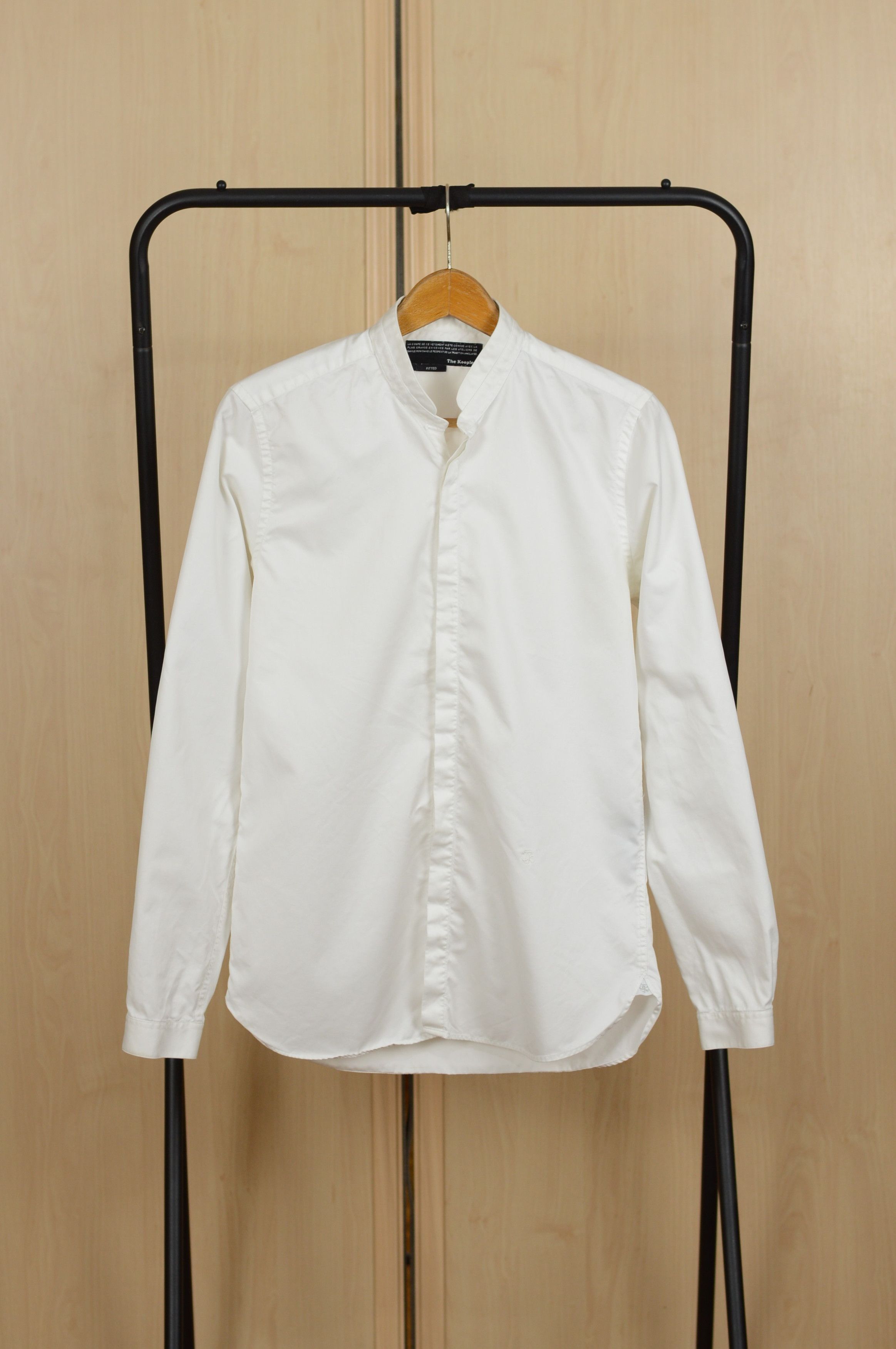 The Kooples The Kooples White Band Collar Long Sleeve Shirt – Slim Fit Size US S / EU 44-46 / 1 - 1 Thumbnail