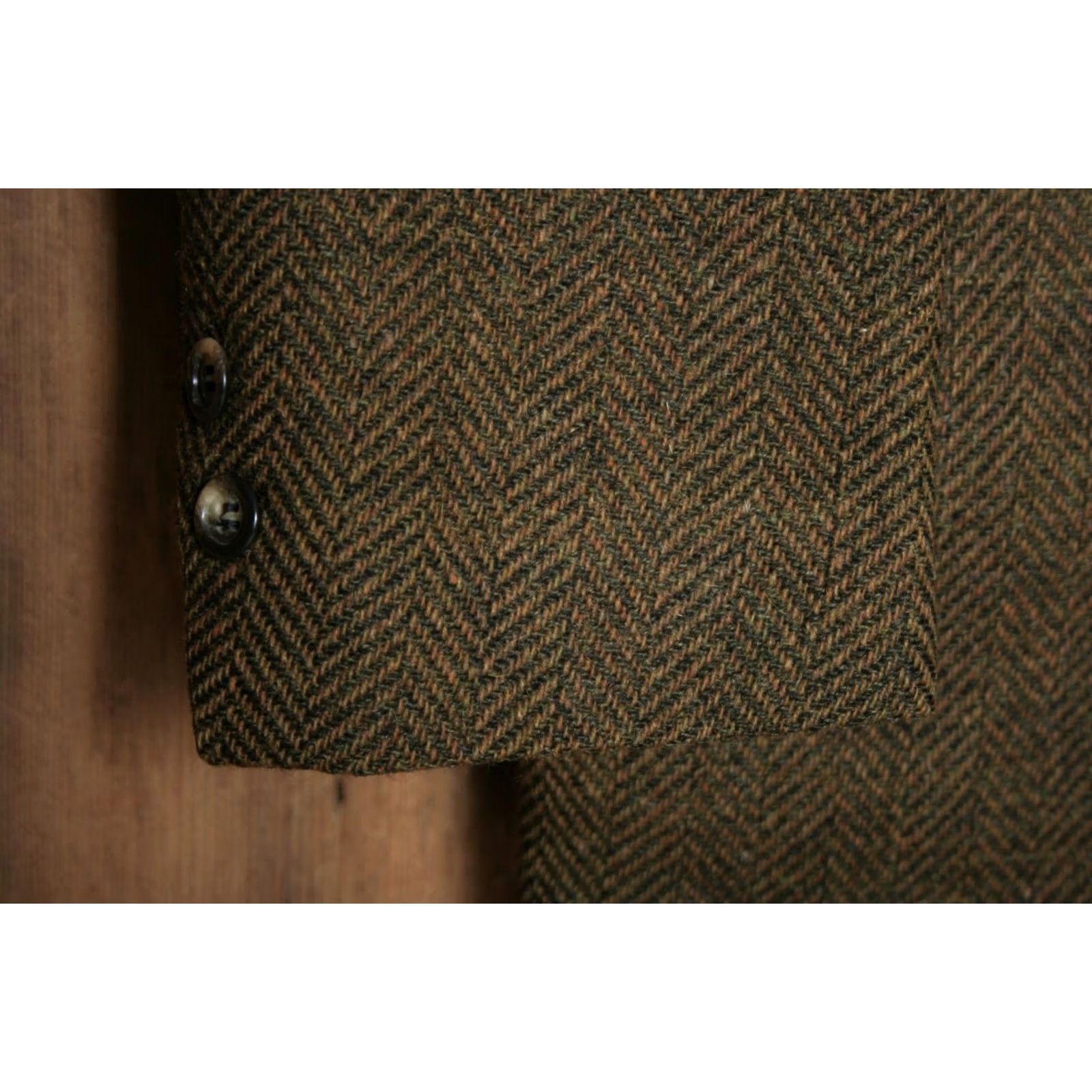 Vintage VINTAGE Clubman Green Herringbone Wool 3-Button Sport Coat 42-44 Mens Jacket Size US XS / EU 42 / 0 - 6 Thumbnail