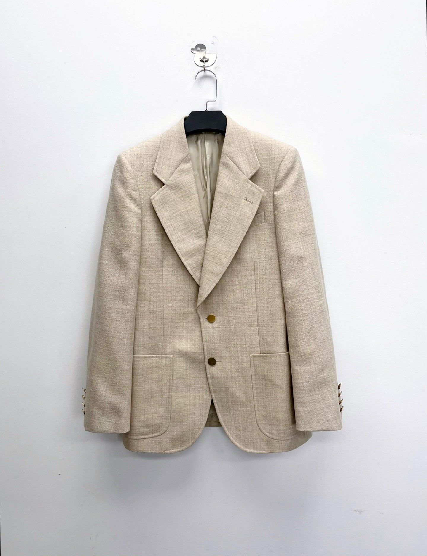 Gucci Gucci Beige Wool Logo Blazer Size US S / EU 44-46 / 1 - 1 Thumbnail