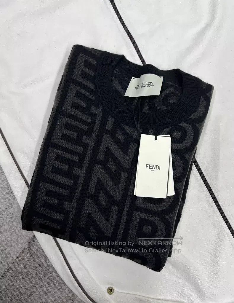 Fendi Fendi Logo All-Over Printed Wool Sweater Size US M / EU 48-50 / 2 - 7 Thumbnail