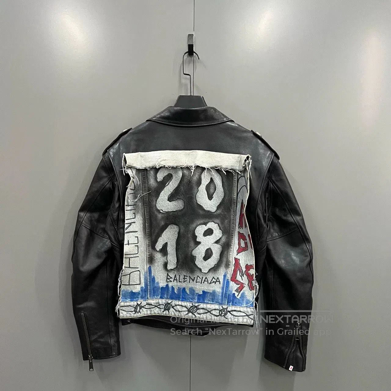 Balenciaga balenciaga graffiti leather jacket size 44. Size US L / EU 52-54 / 3 - 2 Thumbnail