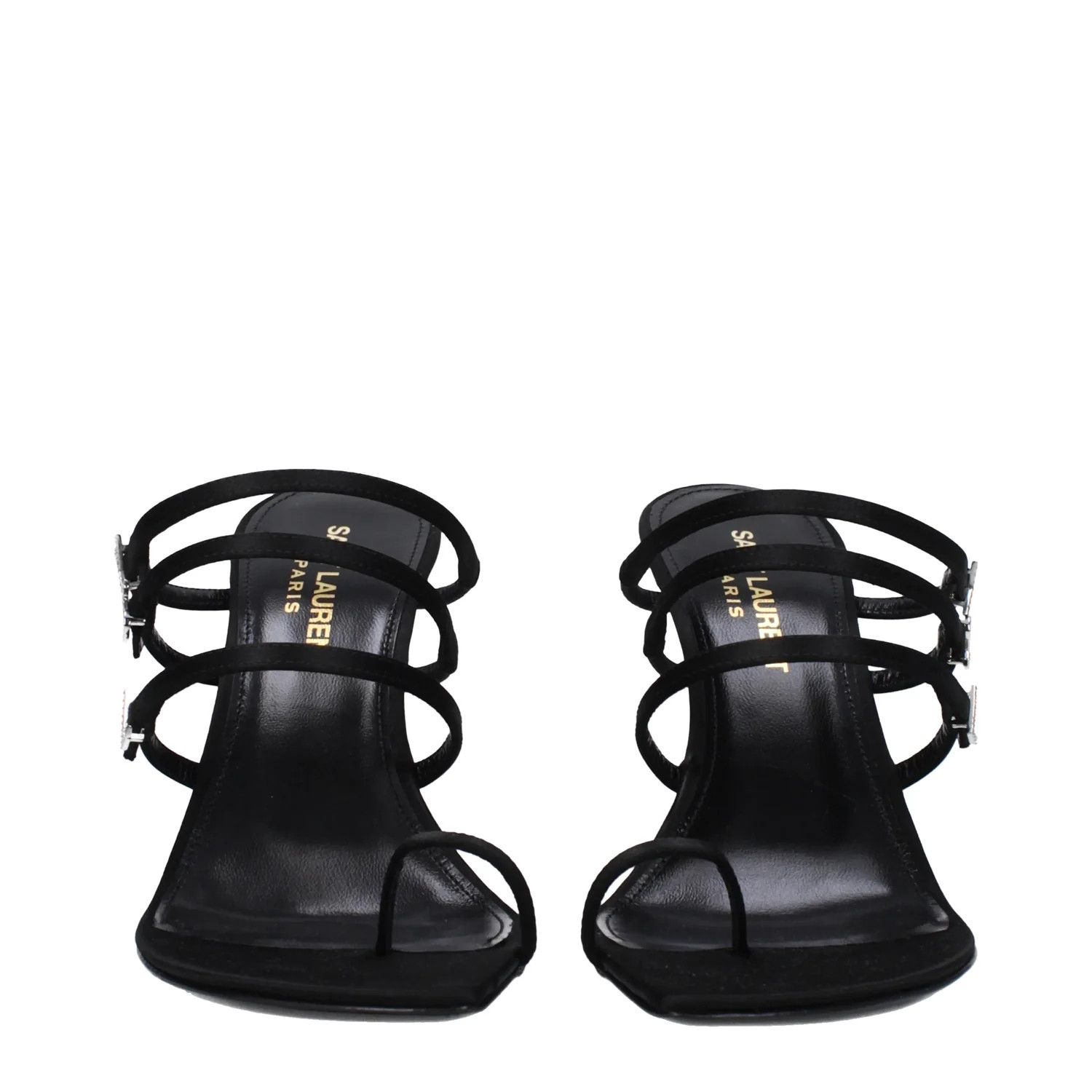Saint Laurent Paris ob1o1e1124 Satin Sandals in Black Size US 8 / IT 38 - 3 Thumbnail