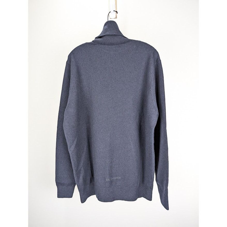 Balenciaga o1rshd1 High-Neck Sweatshirt in Blue Size US S / EU 44-46 / 1 - 9 Thumbnail