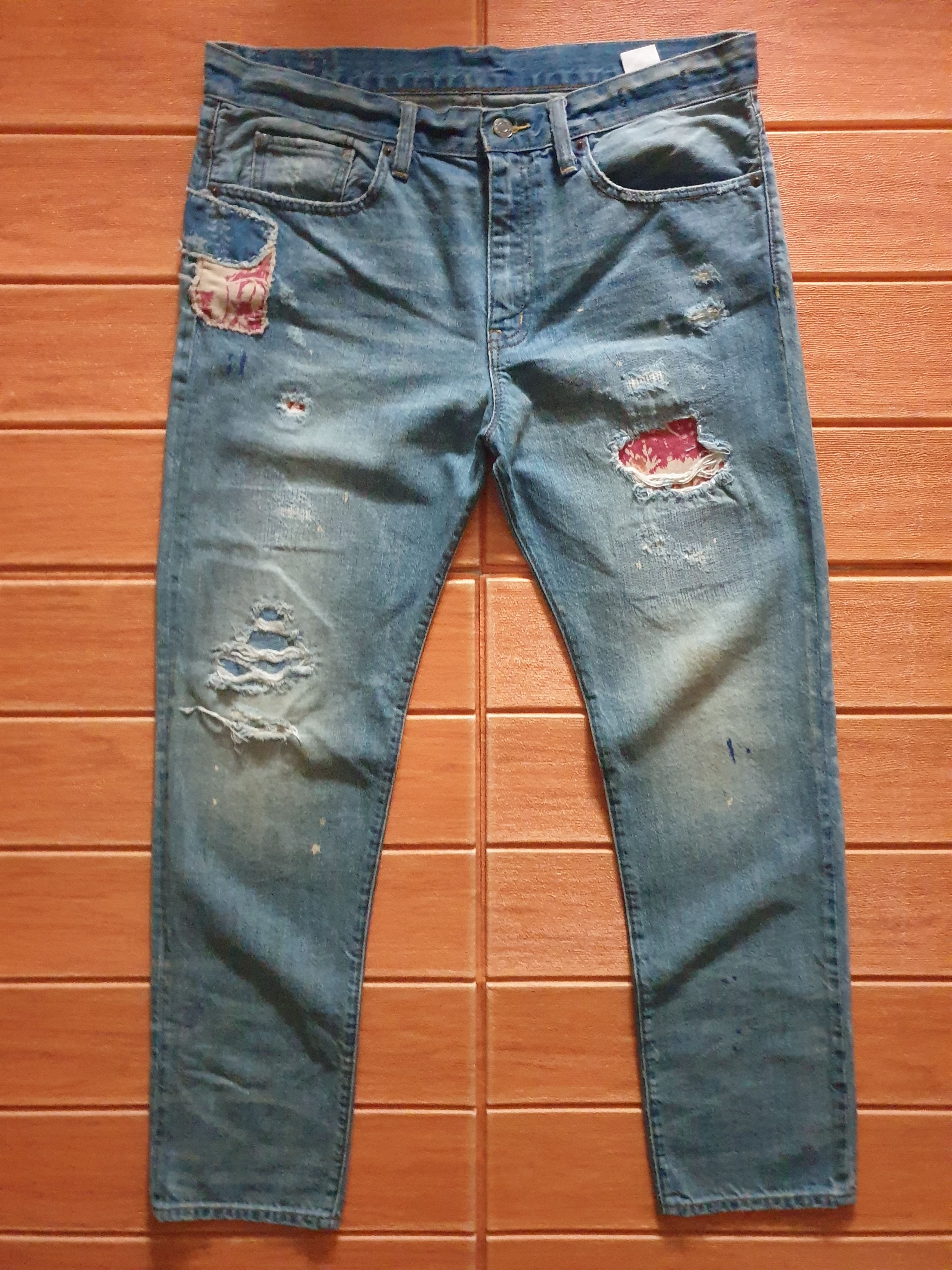 Polo Ralph Lauren Polo Ralph Lauren patchwork Japanese style denim pant Size US 34 / EU 50 - 1 Thumbnail