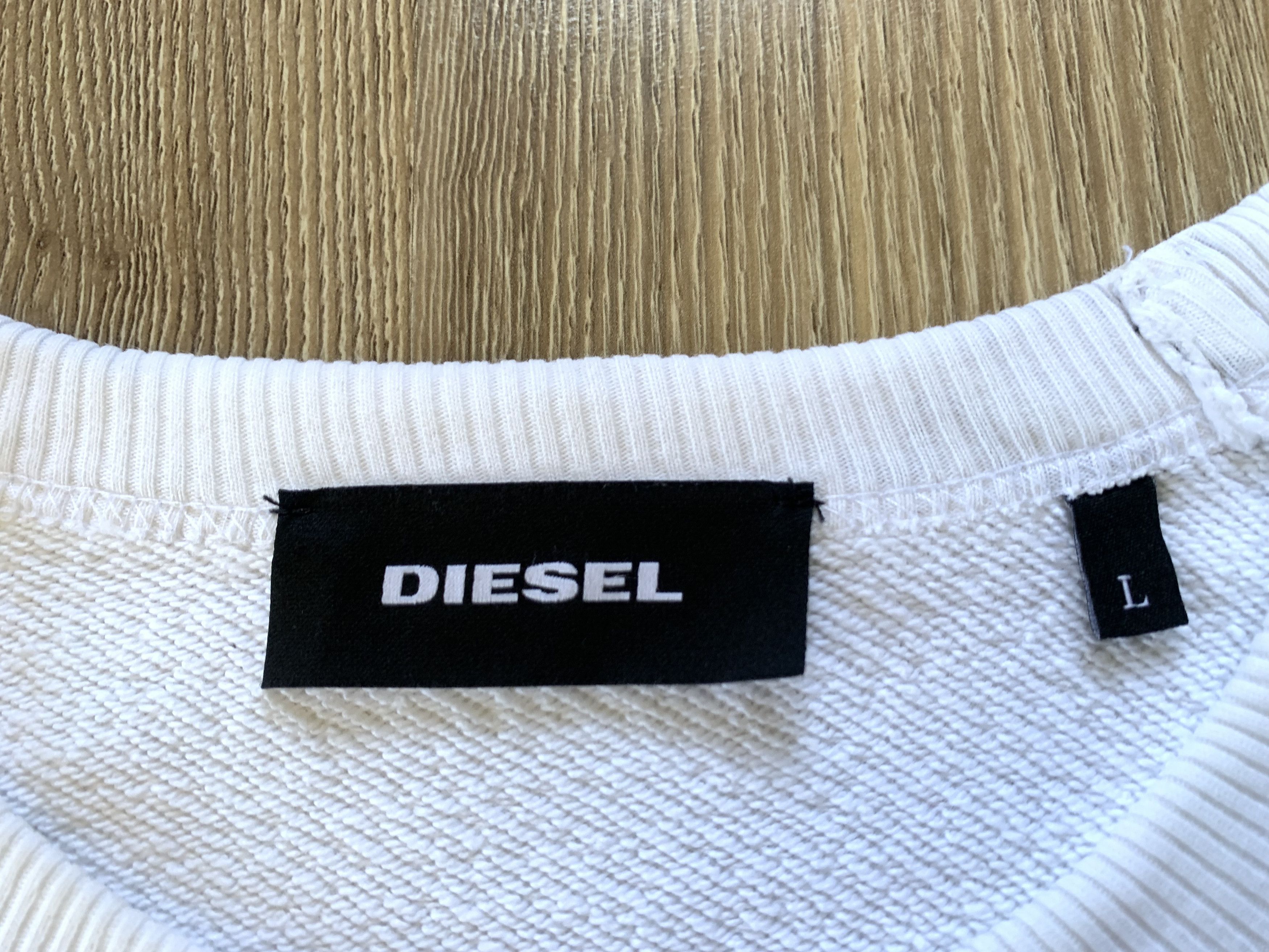 Diesel Diesel White Cotton Sweatshirt Size US L / EU 52-54 / 3 - 6 Thumbnail