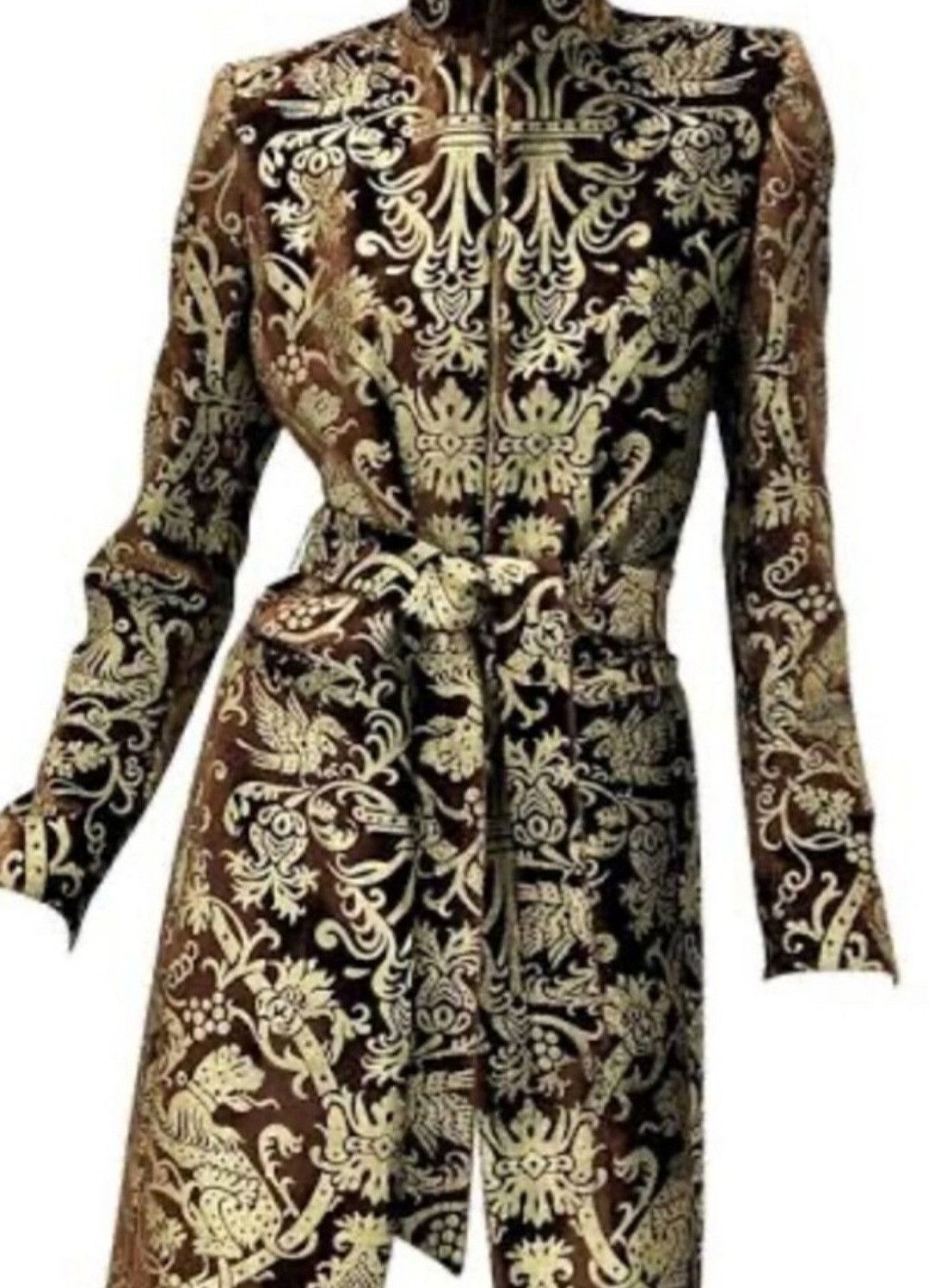 Roberto Cavalli ARCHIVE Roberto Cavalli FW06 Baroque Velvet Leopard Coat M Size M / US 6-8 / IT 42-44 - 1 Thumbnail