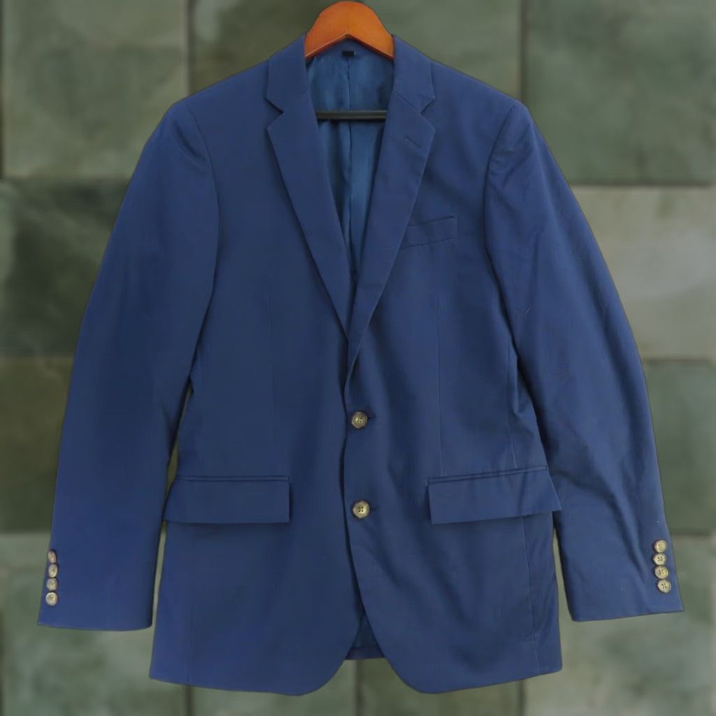 VINTAGE Men's Blazer Sport Jacket 36R Blue Cotton Blend Two