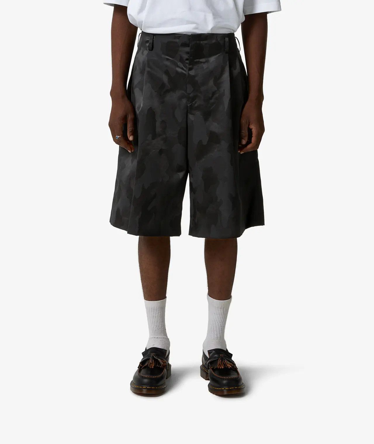 Comme des Garcons Homme Plus Comme des Garçons Homme Plus Black Jacquard Camo Shorts Size US 34 / EU 50 - 1 Thumbnail