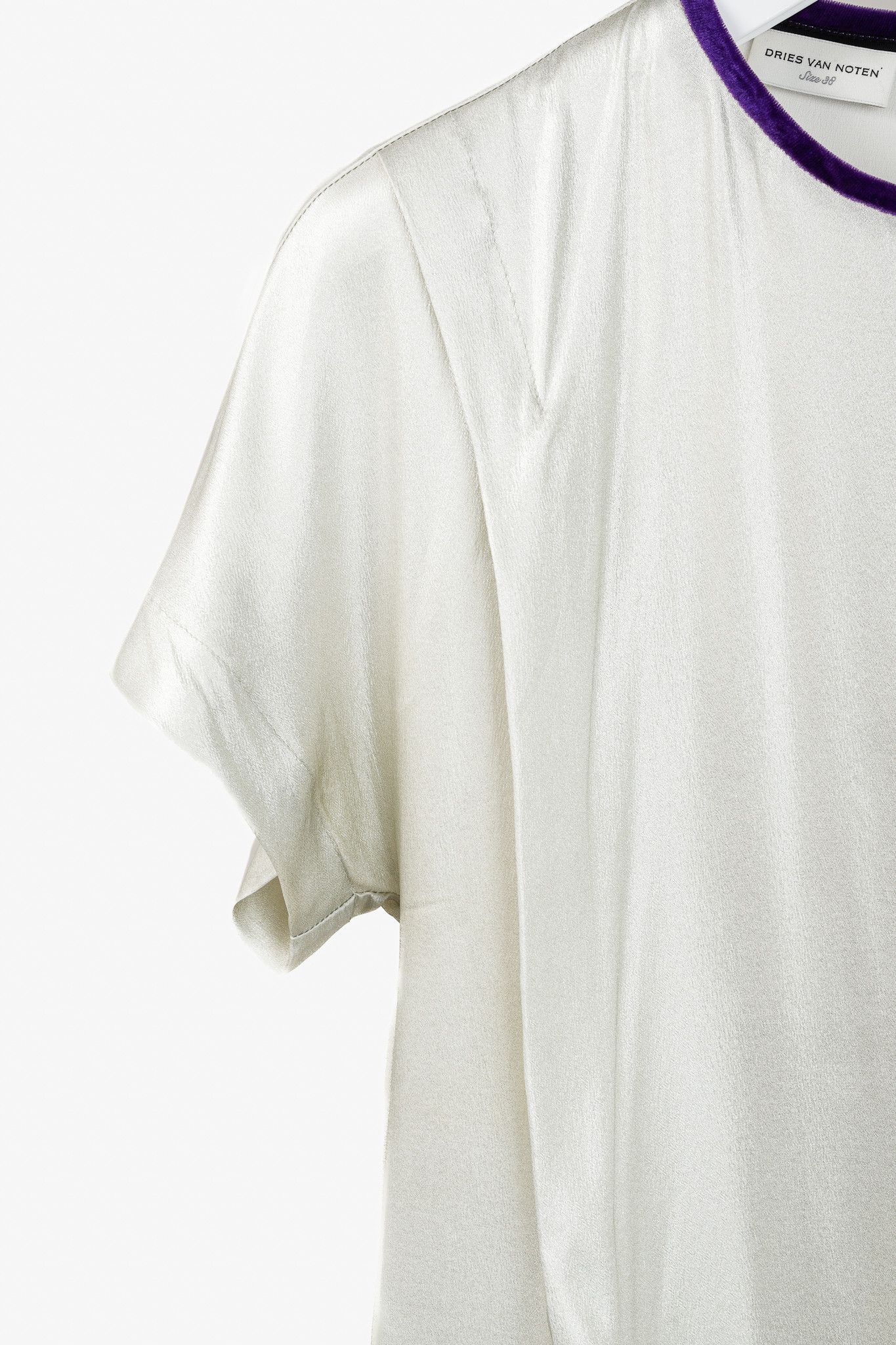 Dries Van Noten Dries Van Noten Champagne Silk Gathered-Hem Blouse Size S / US 4 / IT 40 - 5 Thumbnail