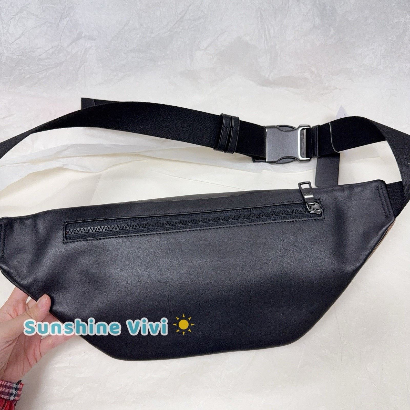 Coach NWT COACH CT714 Racer Belt Bag Leather Gunmetal/Tan/Black Size ONE SIZE - 5 Thumbnail