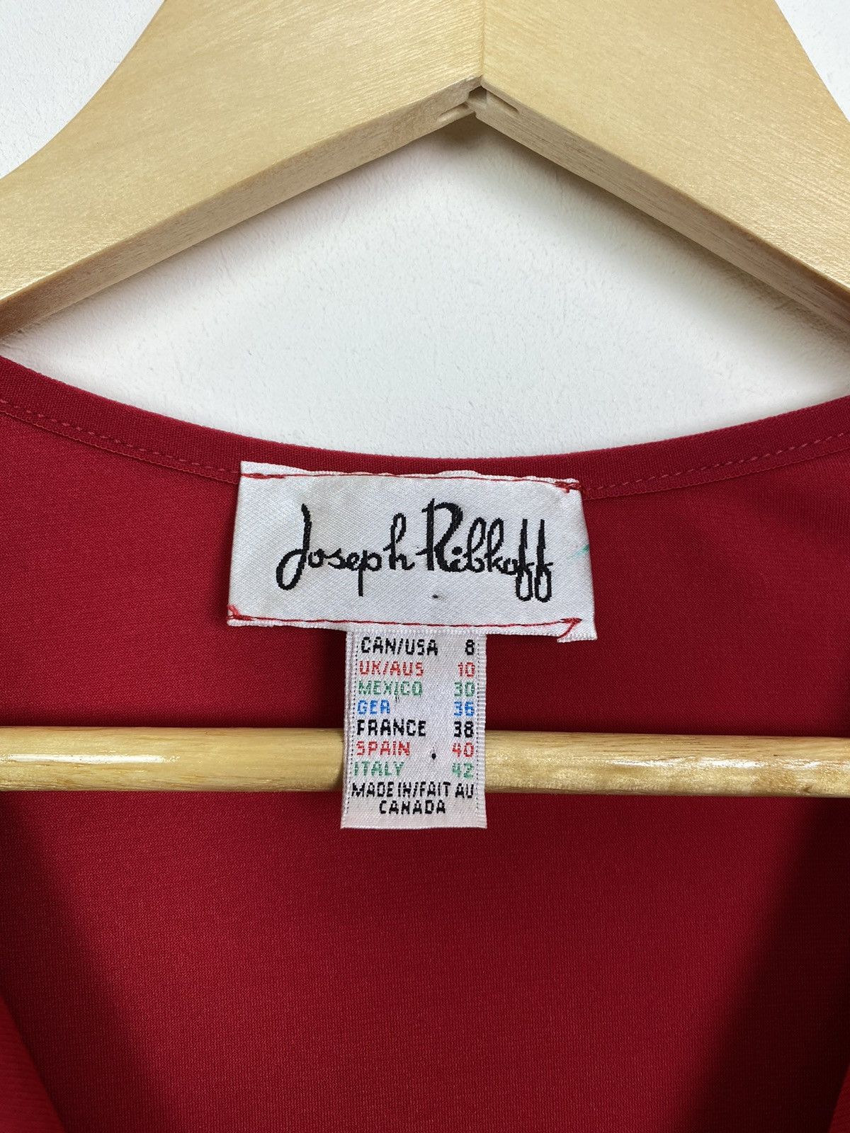 Joseph Ribkoff Vintage Joseph Ribkoff Blouse Long Sleeve V-Neck Red 90’s Size M / US 6-8 / IT 42-44 - 3 Thumbnail