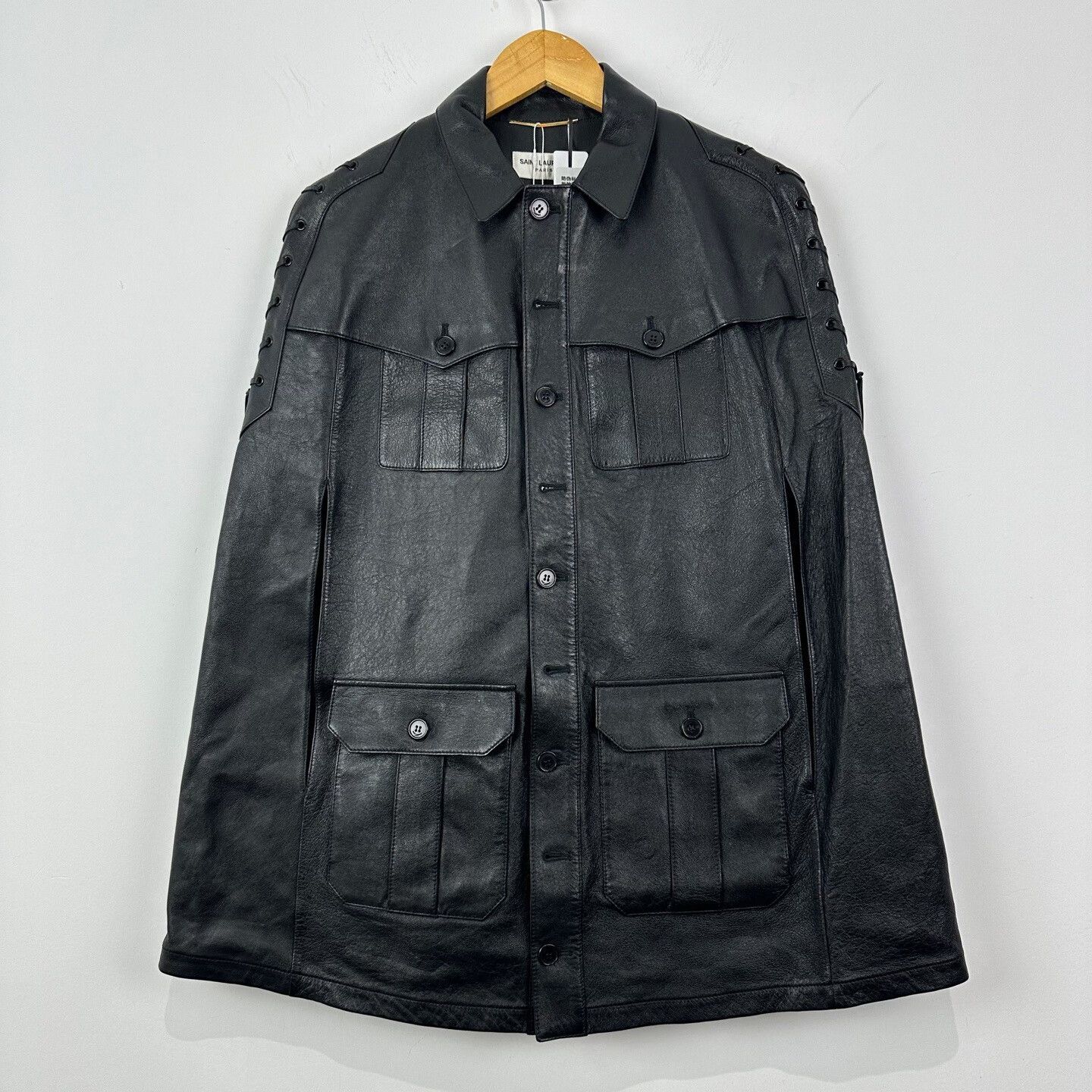 Saint Laurent Paris Saint Laurent Sleeveless Black Leather Jacket Size XS / US 0-2 / IT 36-38 - 1 Thumbnail