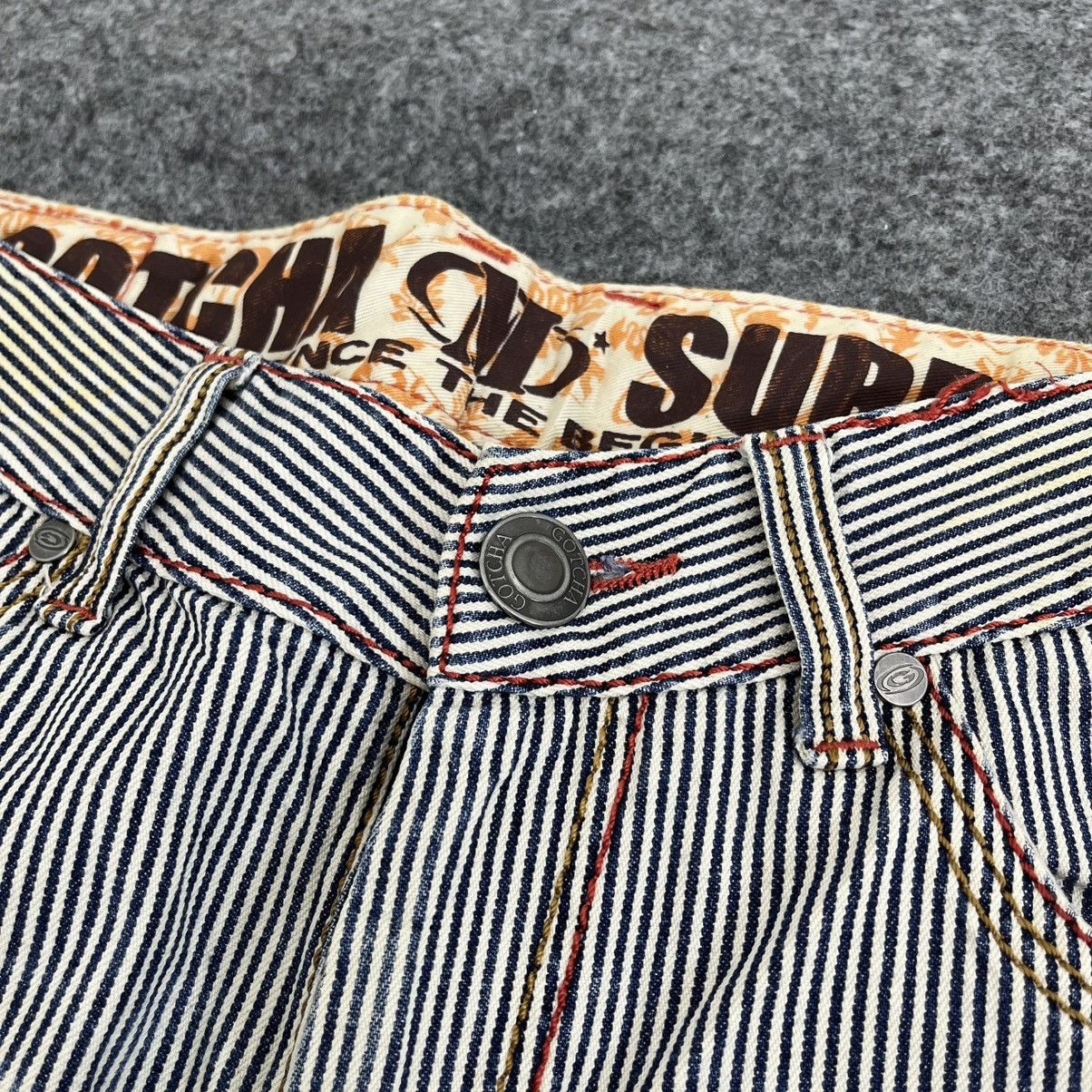 Japanese Brand Y2K Gotcha Striped Distressed Jeans Patchwork Size US 32 / EU 48 - 6 Thumbnail
